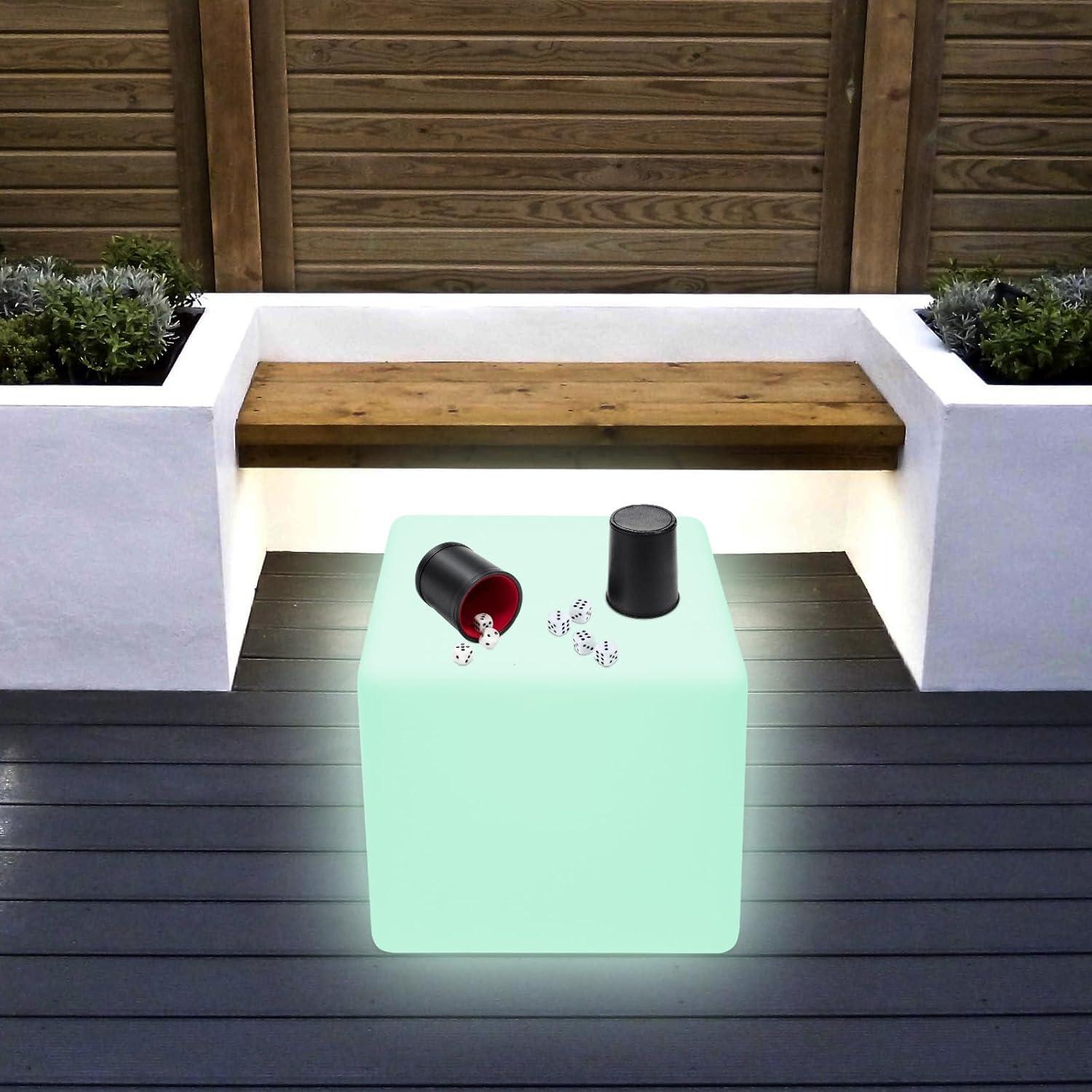 Silla Cubo LED Blisiour Cuadrada 40 cm Control Remoto RGB