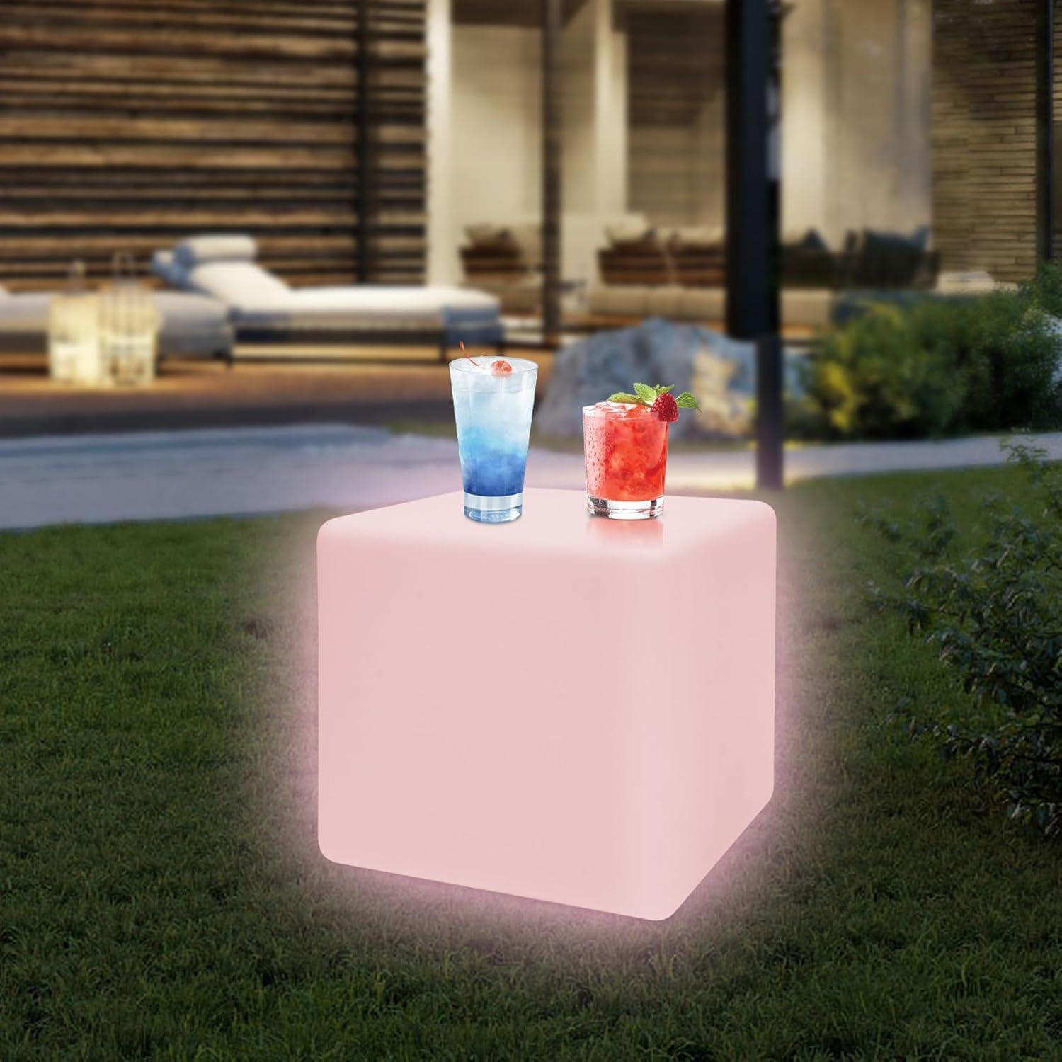 Silla Cubo LED Blisiour Cuadrada 40 cm Control Remoto RGB