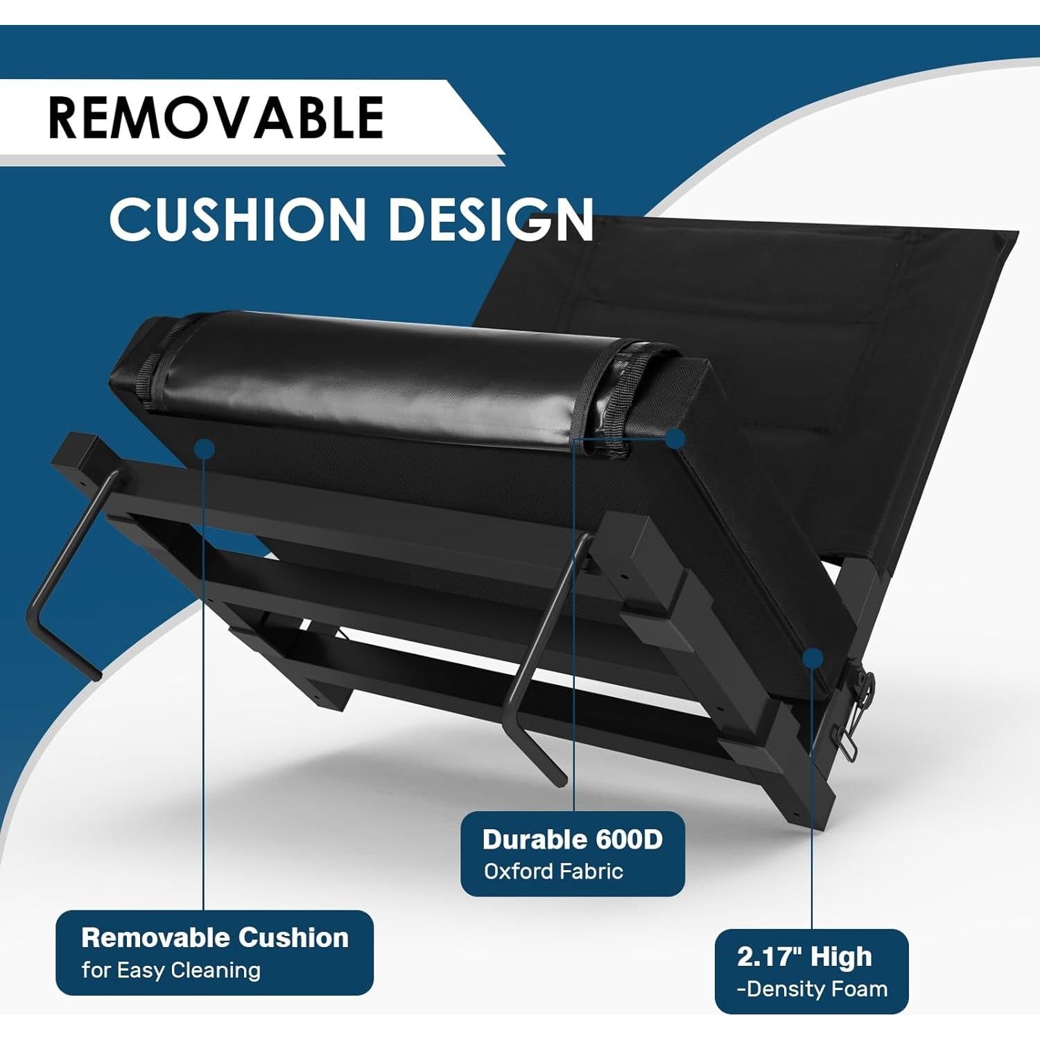 Silla de Estadio Plegable LLEVTIC con Cojín Desmontable