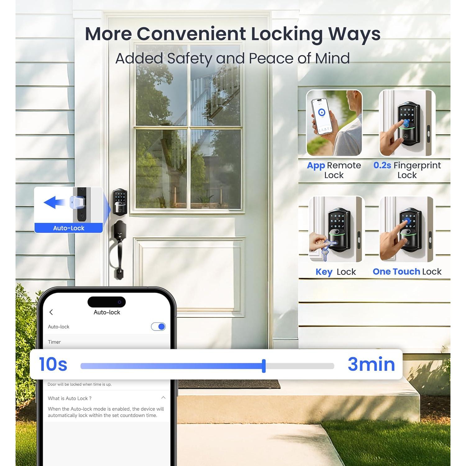 Cerradura Inteligente Veise VE027 Wi-Fi Biométrica IP65