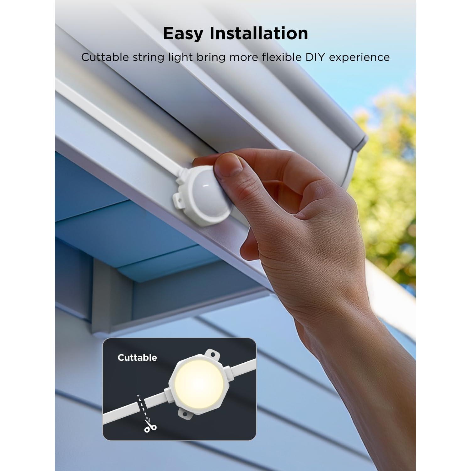 Luces LED de tira exterior Govee H703A 50 pies RGBIC IP65