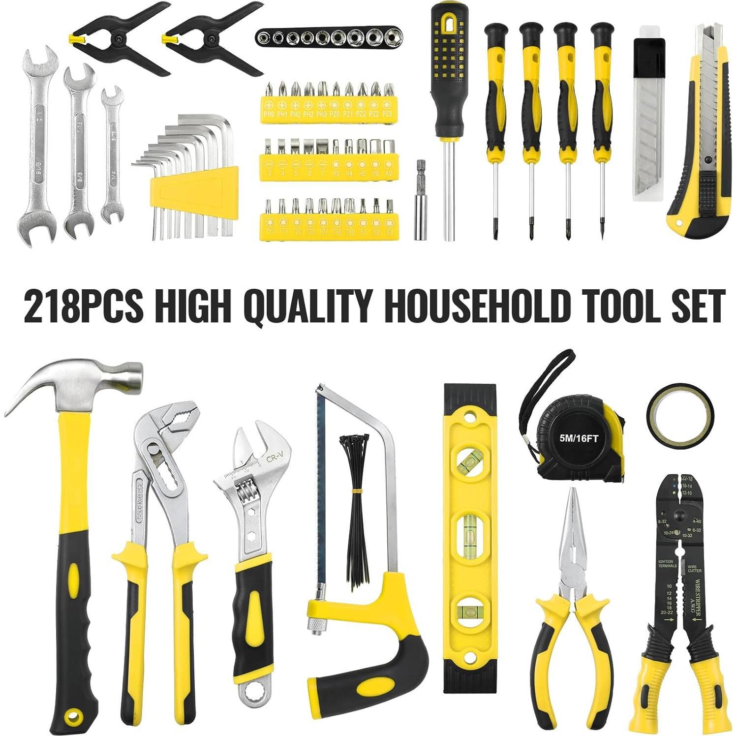 Kit de Herramientas TLGREEN 218 Piezas Portátil para Mecánicos