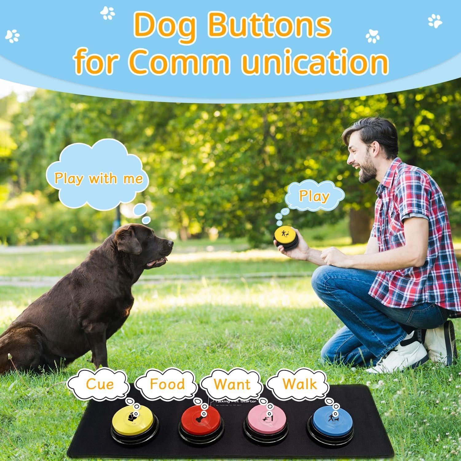 Juego de 4 Botones de Comunicación para Perros BOSKEY