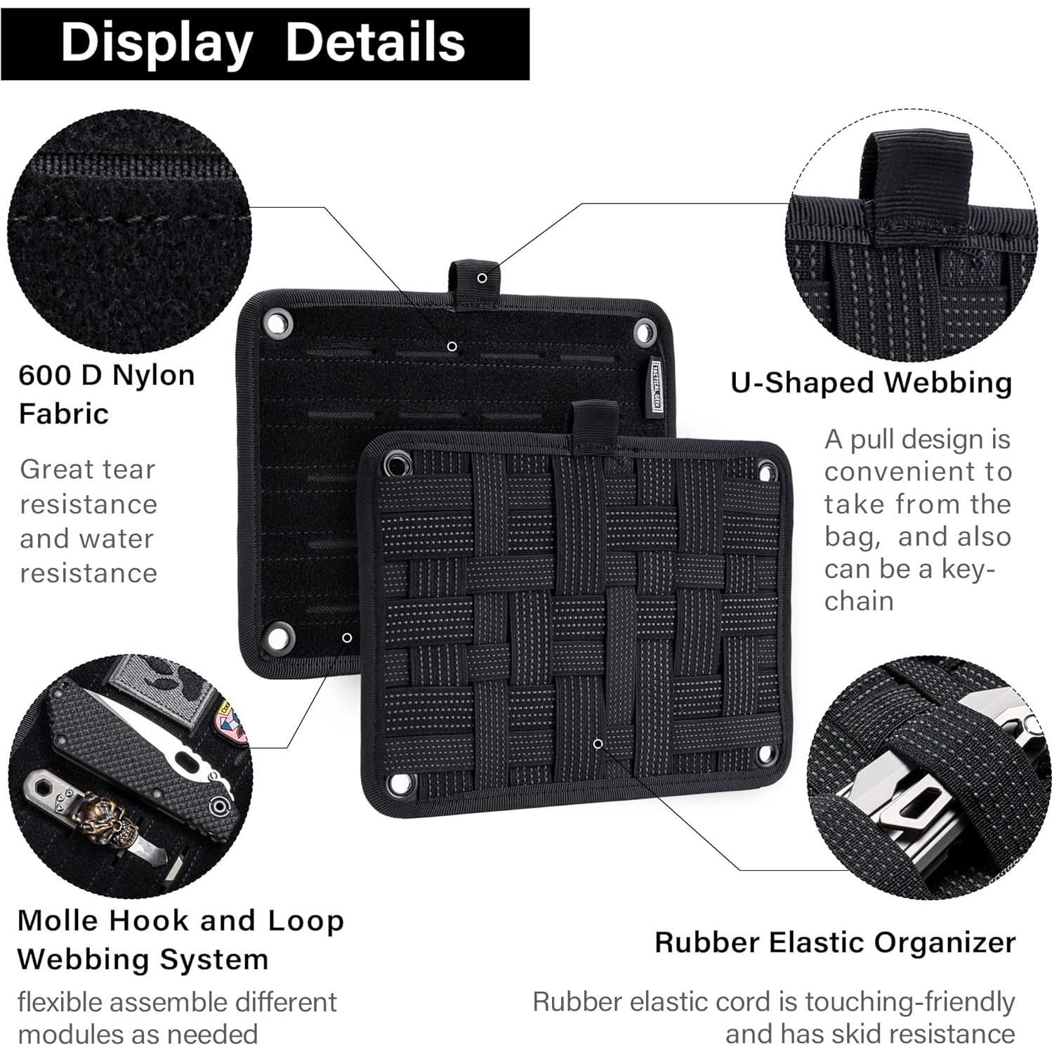 Tablero Organizador TCM Negro - Nylon Antideslizante 21.5x16.4cm