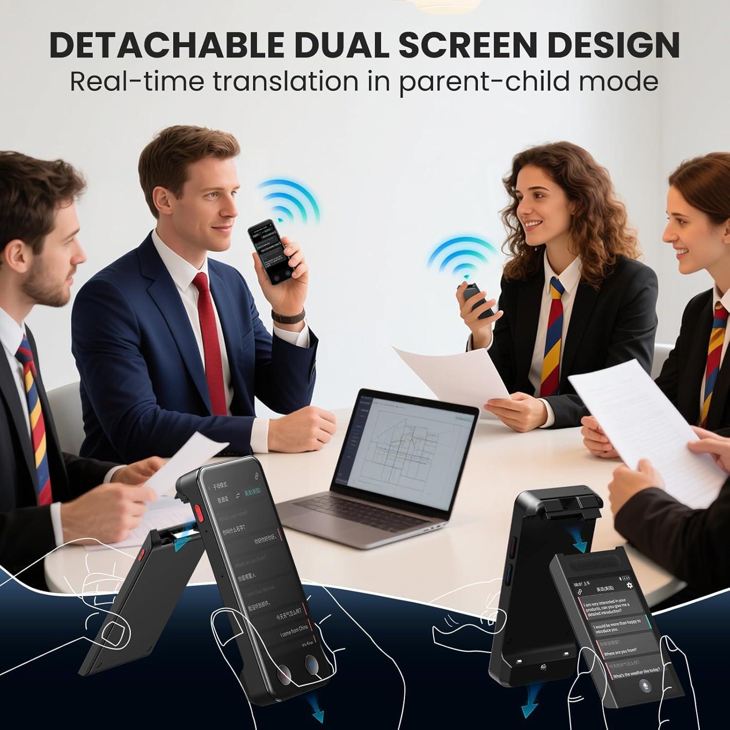 Traductor de Idiomas AI FLTIDUNDI A100 Pantalla Doble 150 Idiomas