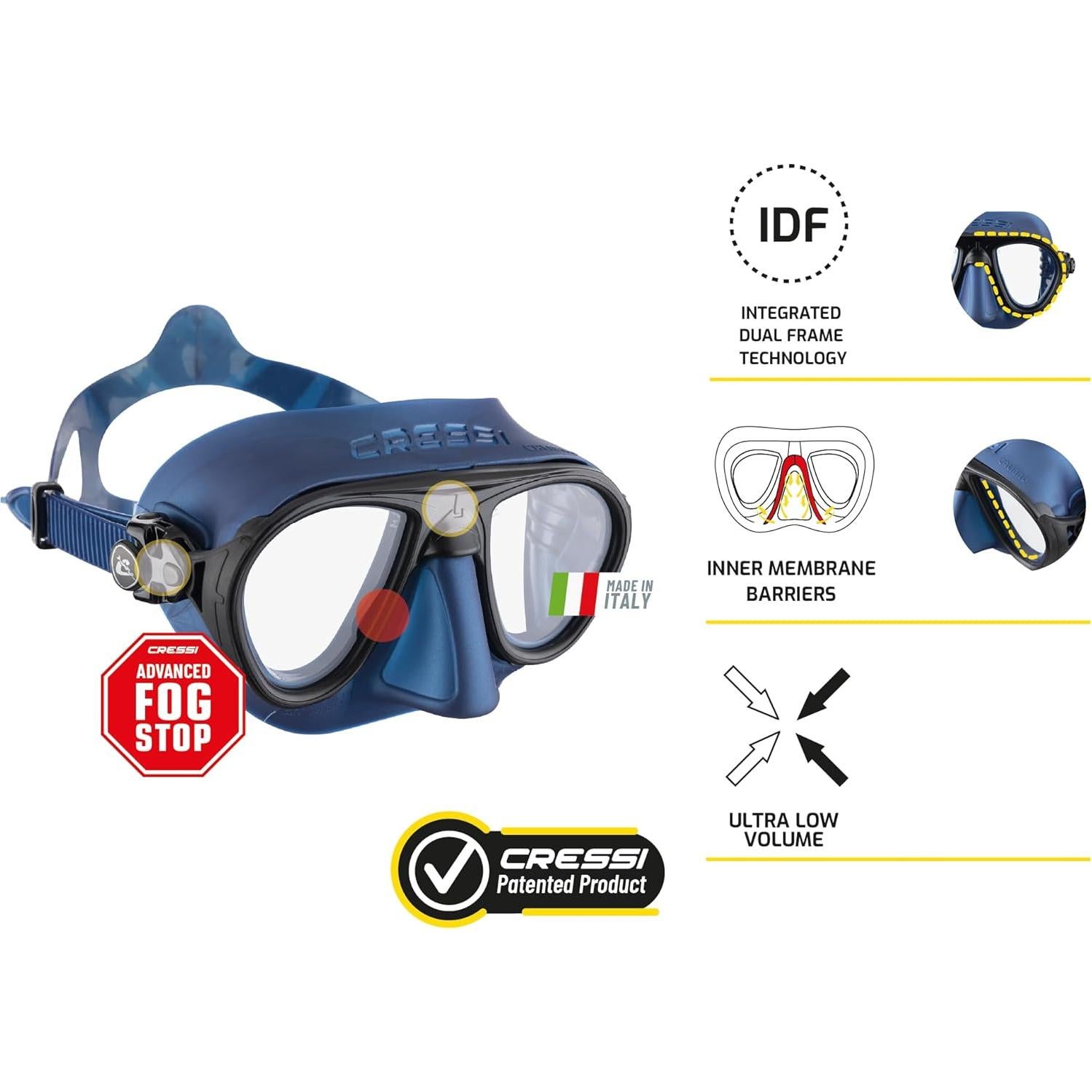 Cressi Máscara y Snorkel Calibro Corsica Antivaho Azul