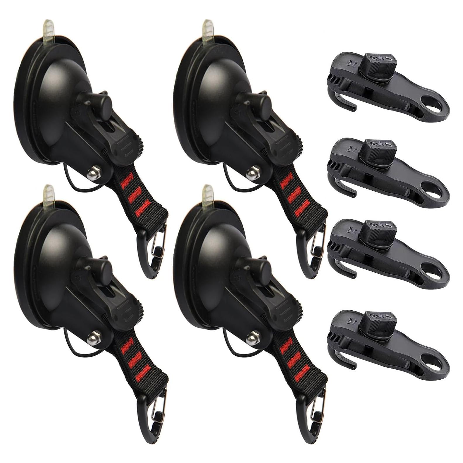 Anclajes de Ventosas DthwagfL 4 Ganchos y Clips para Lona