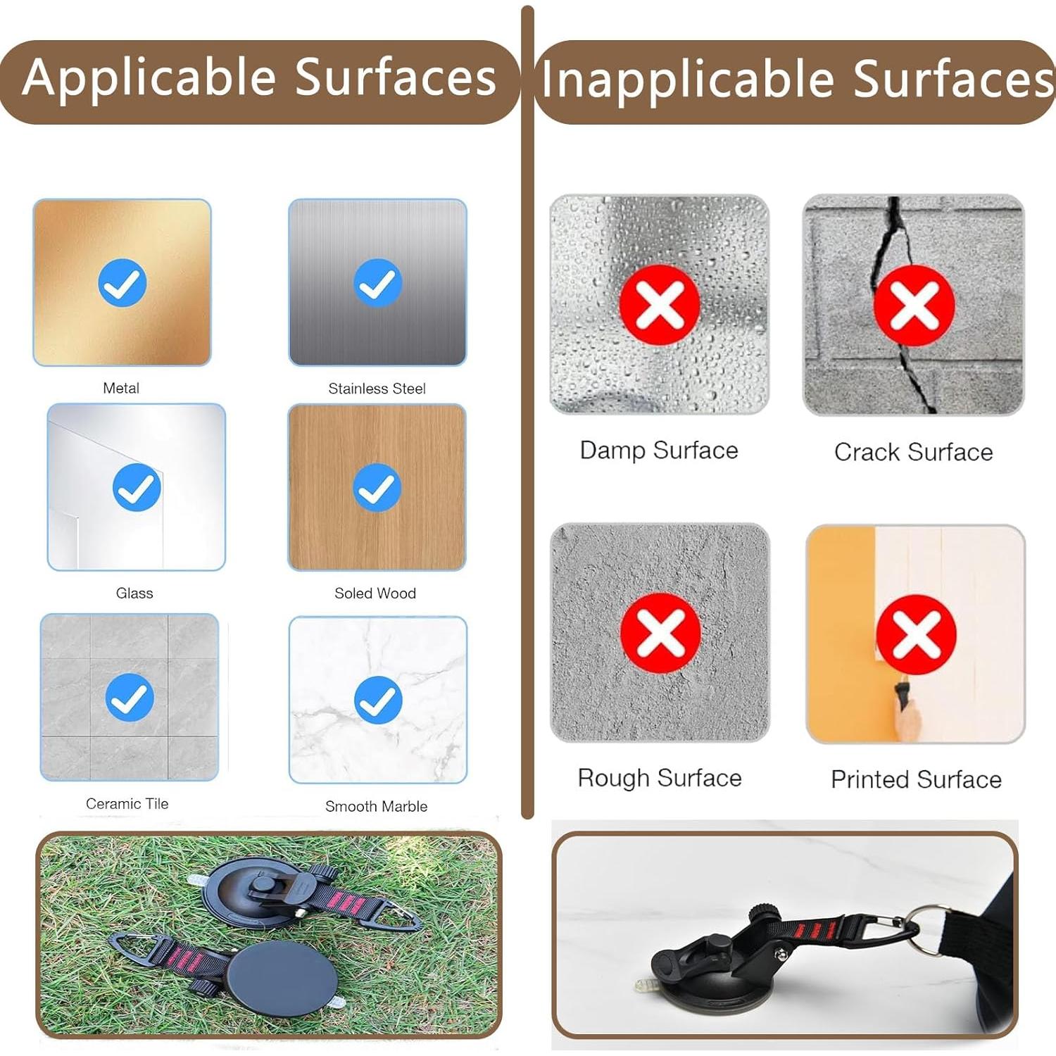 Anclajes de Ventosas DthwagfL 4 Ganchos y Clips para Lona