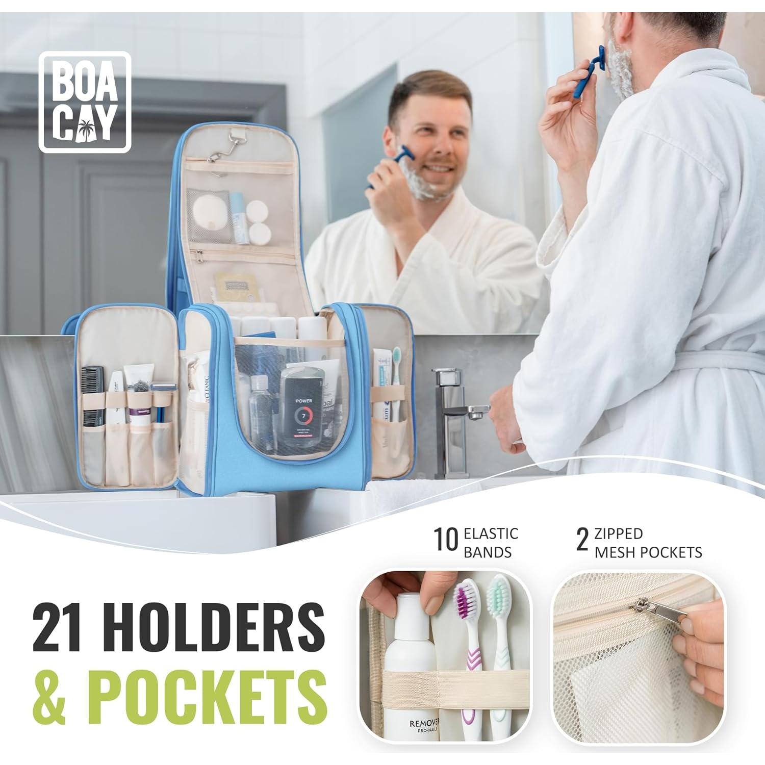 Bolsa de Aseo Colgante Extra Grande BOACAY Azul Bebé