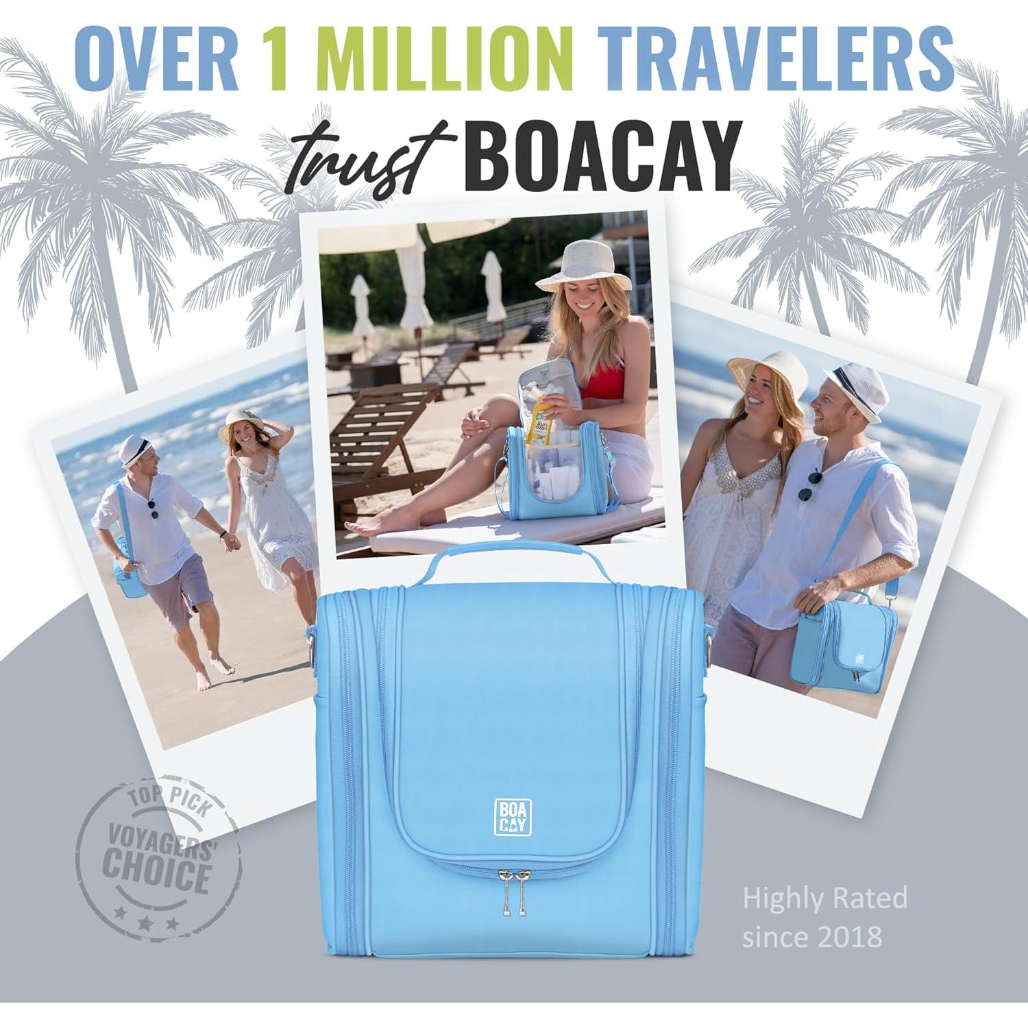 Bolsa de Aseo Colgante Extra Grande BOACAY Azul Bebé