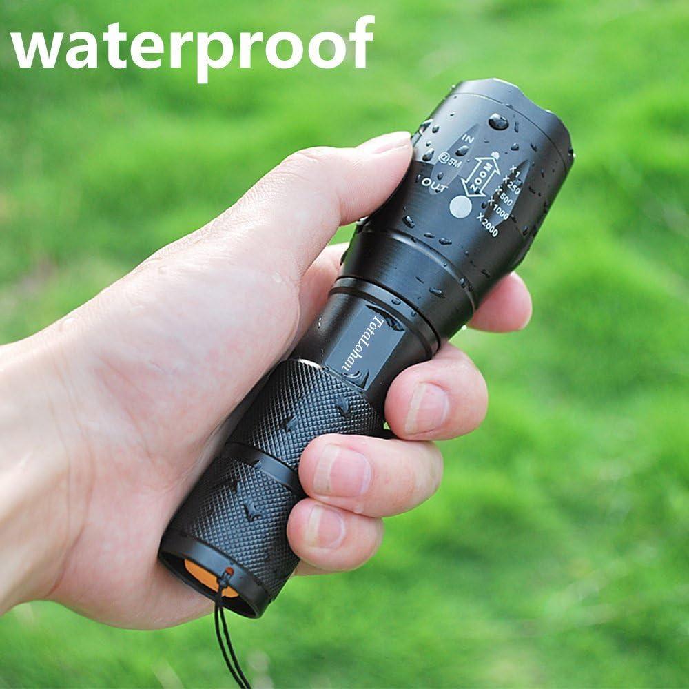 Linterna Táctica TotaLohan 2000 Lúmenes 5 Modos Resistente al Agua