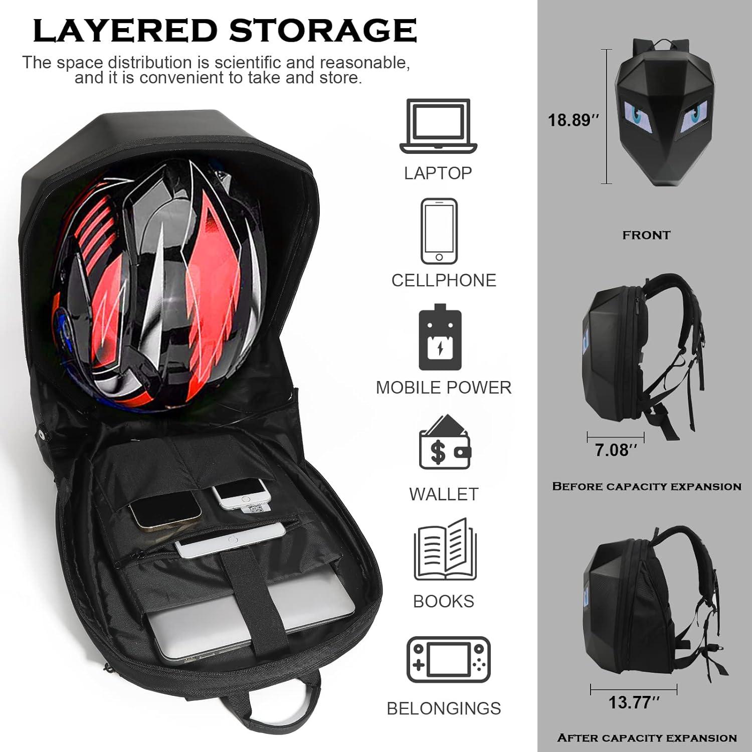 Mochila LED Inteligente para Laptop Hf-t5, Impermeable, 35L