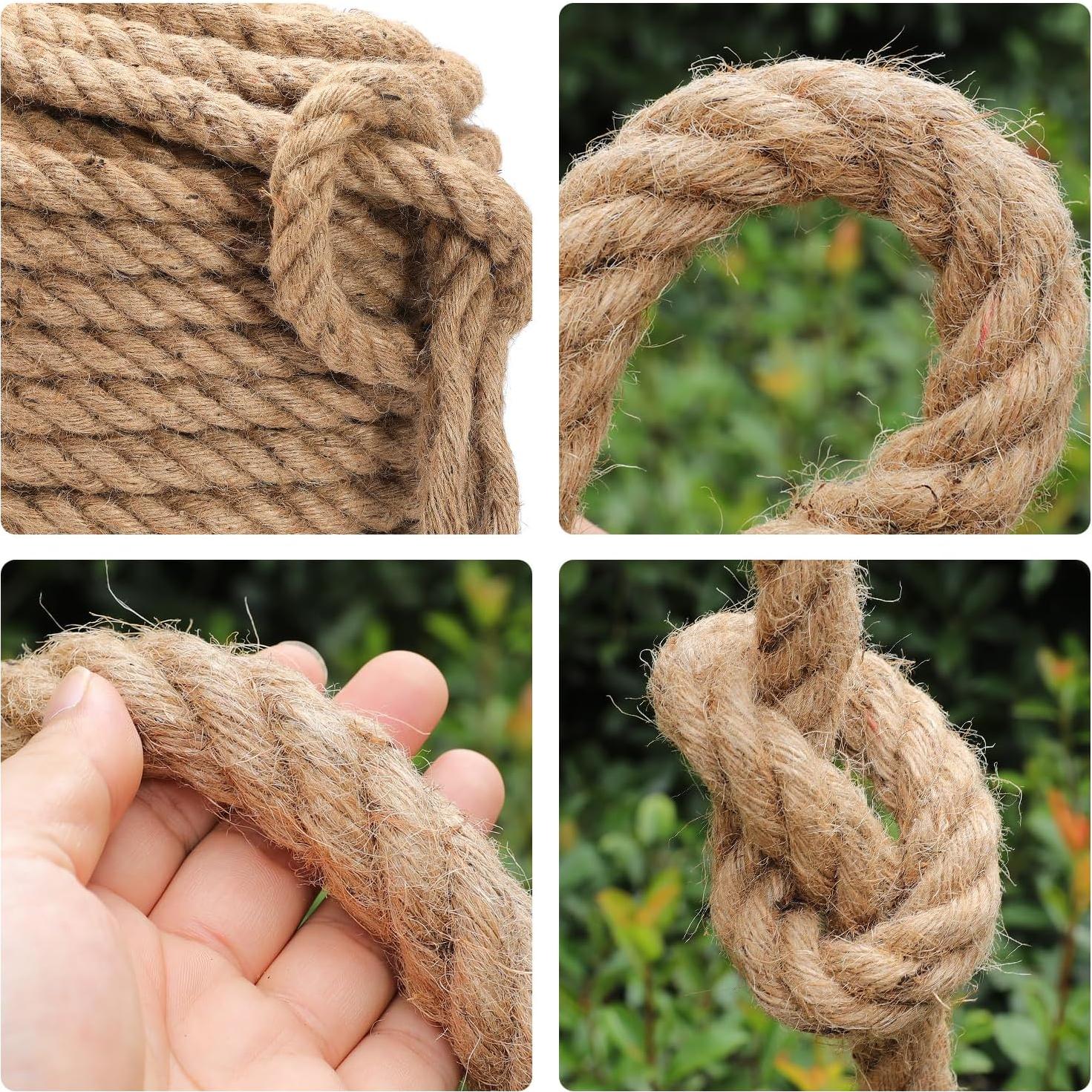 Cuerda de yute trenzada frtzal 25mm x 15.24m alta resistencia