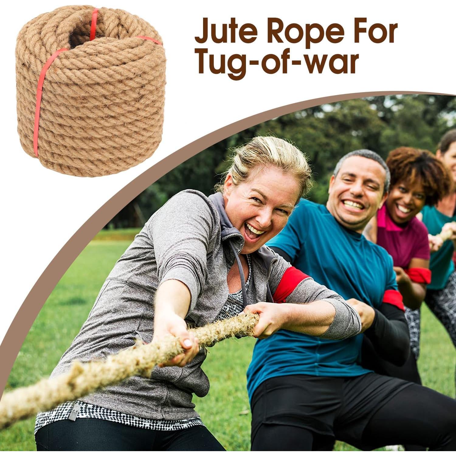 Cuerda de yute trenzada frtzal 25mm x 15.24m alta resistencia