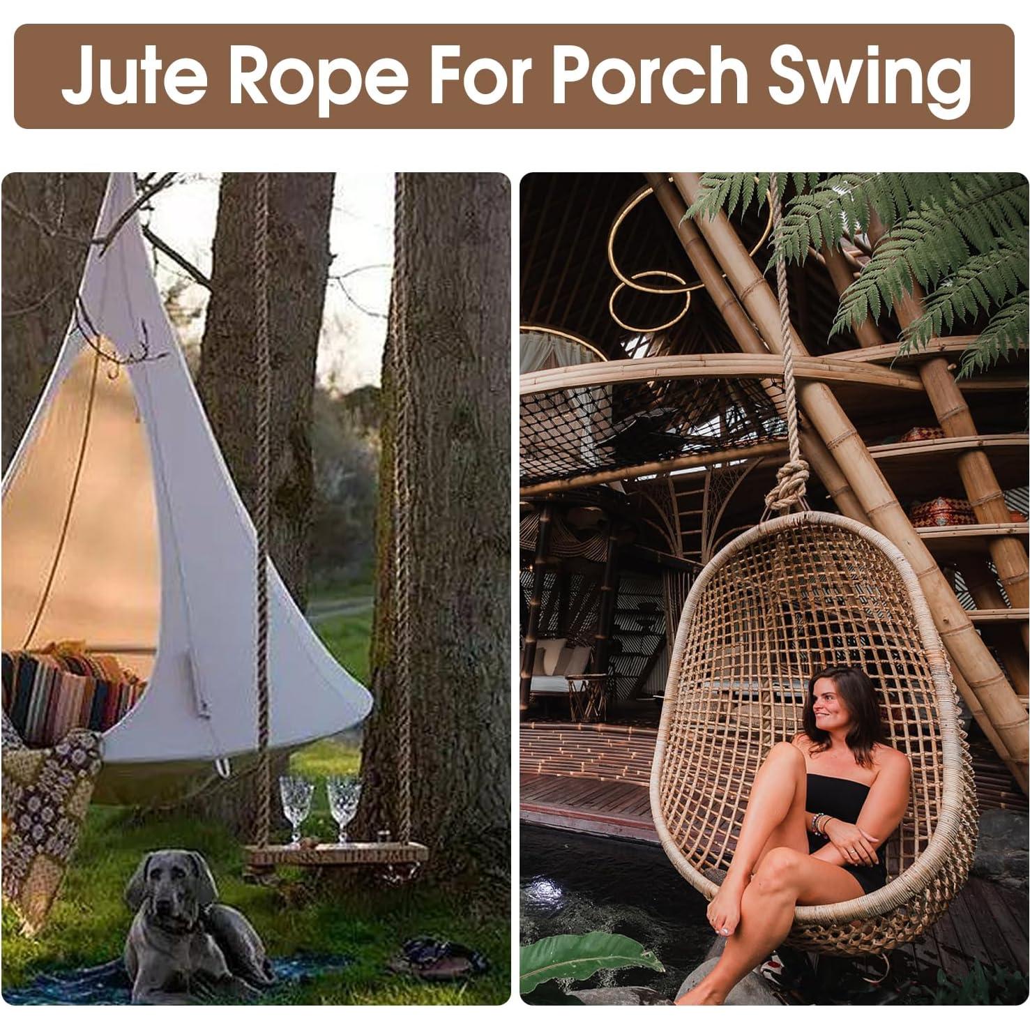 Cuerda de yute trenzada frtzal 25mm x 15.24m alta resistencia