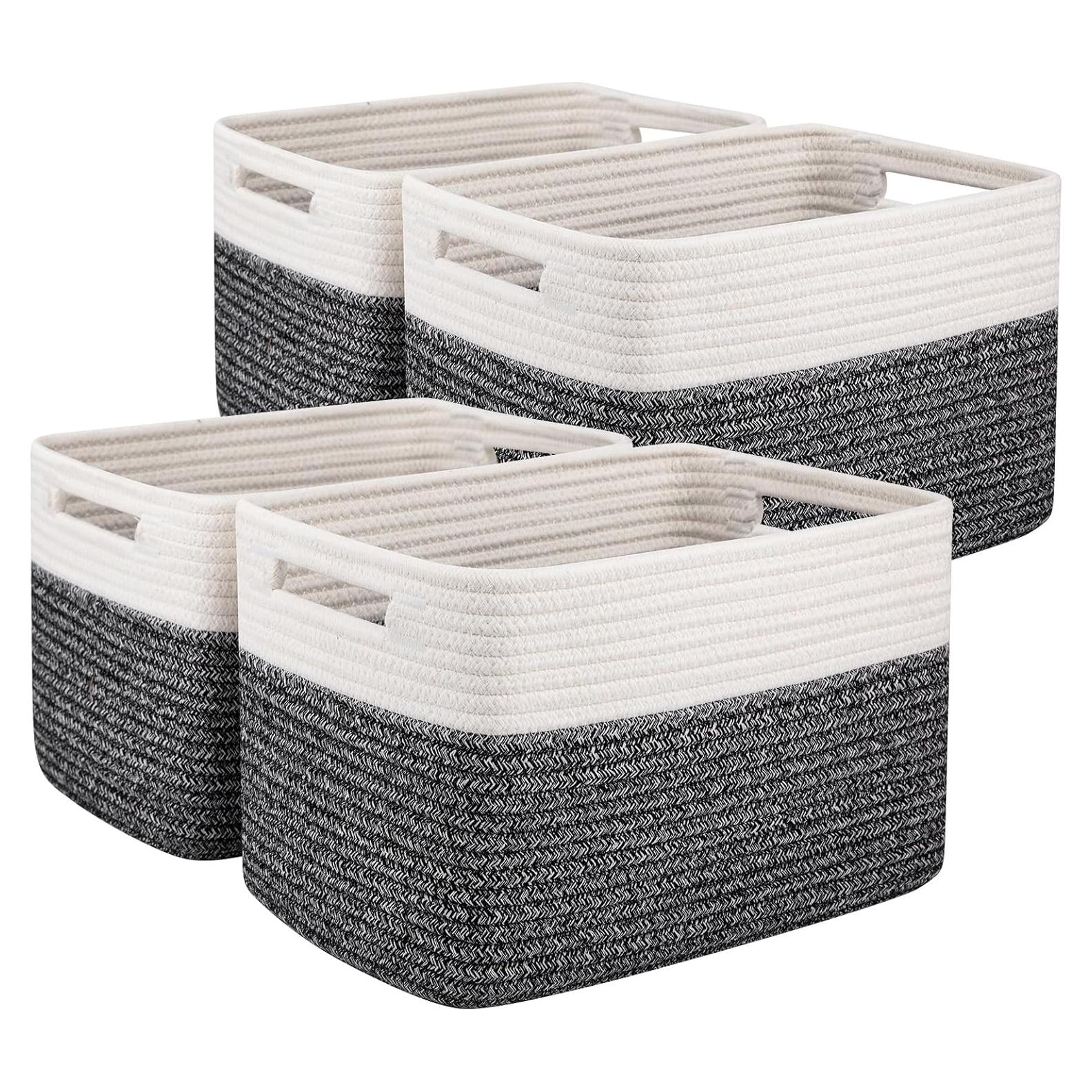 Cestas de Almacenamiento OIAHOMY 4 Piezas 33x23x20 cm Algodón