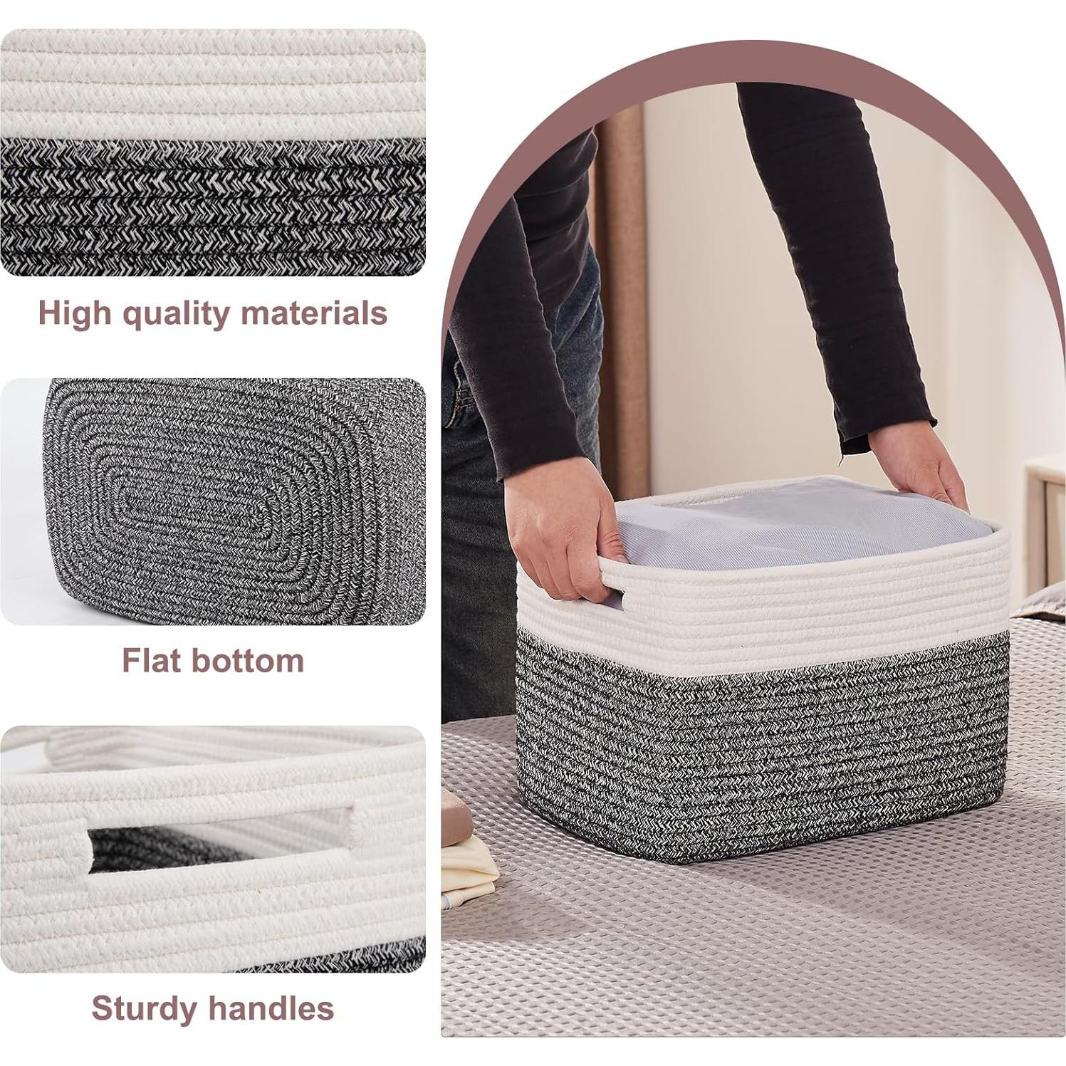 Cestas de Almacenamiento OIAHOMY 4 Piezas 33x23x20 cm Algodón