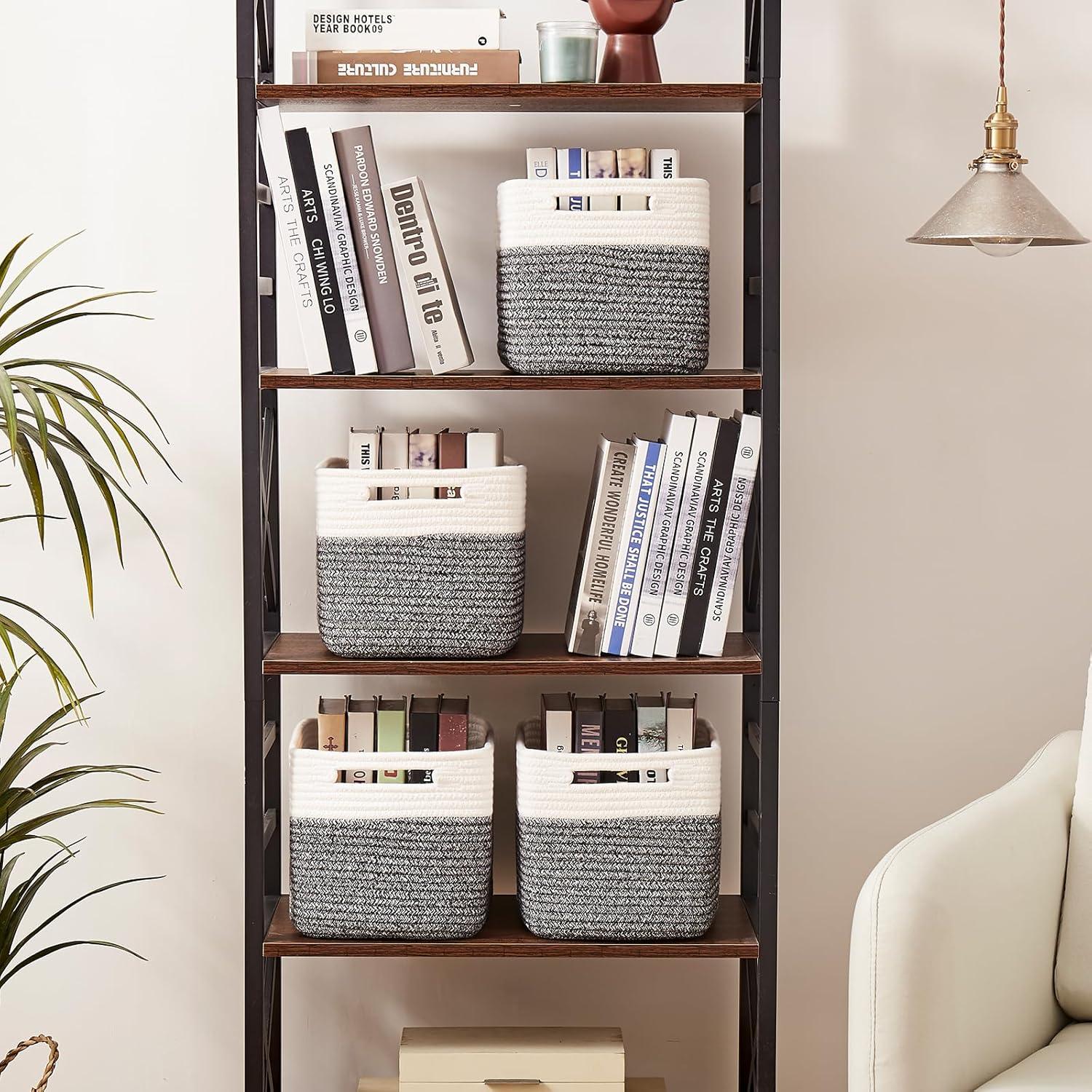 Cestas de Almacenamiento OIAHOMY 4 Piezas 33x23x20 cm Algodón