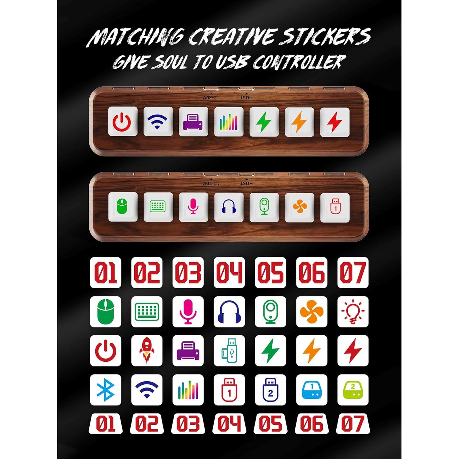 Hub USB 3.0 de Madera de Nogal 7 Puertos RGB FEIFANZHE