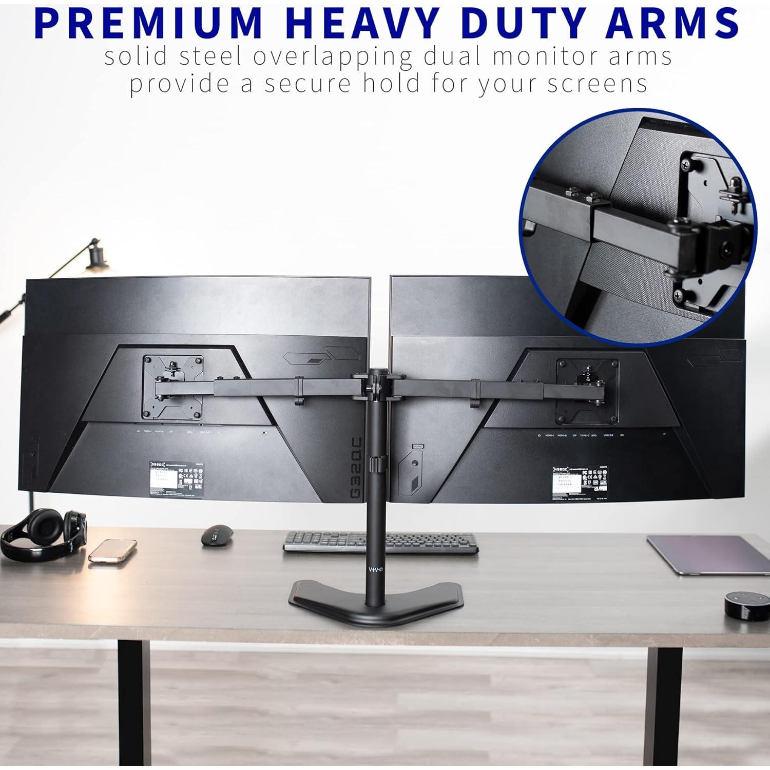 Soporte de Escritorio Doble para Monitor VIVO STAND-TS38B 27-38"