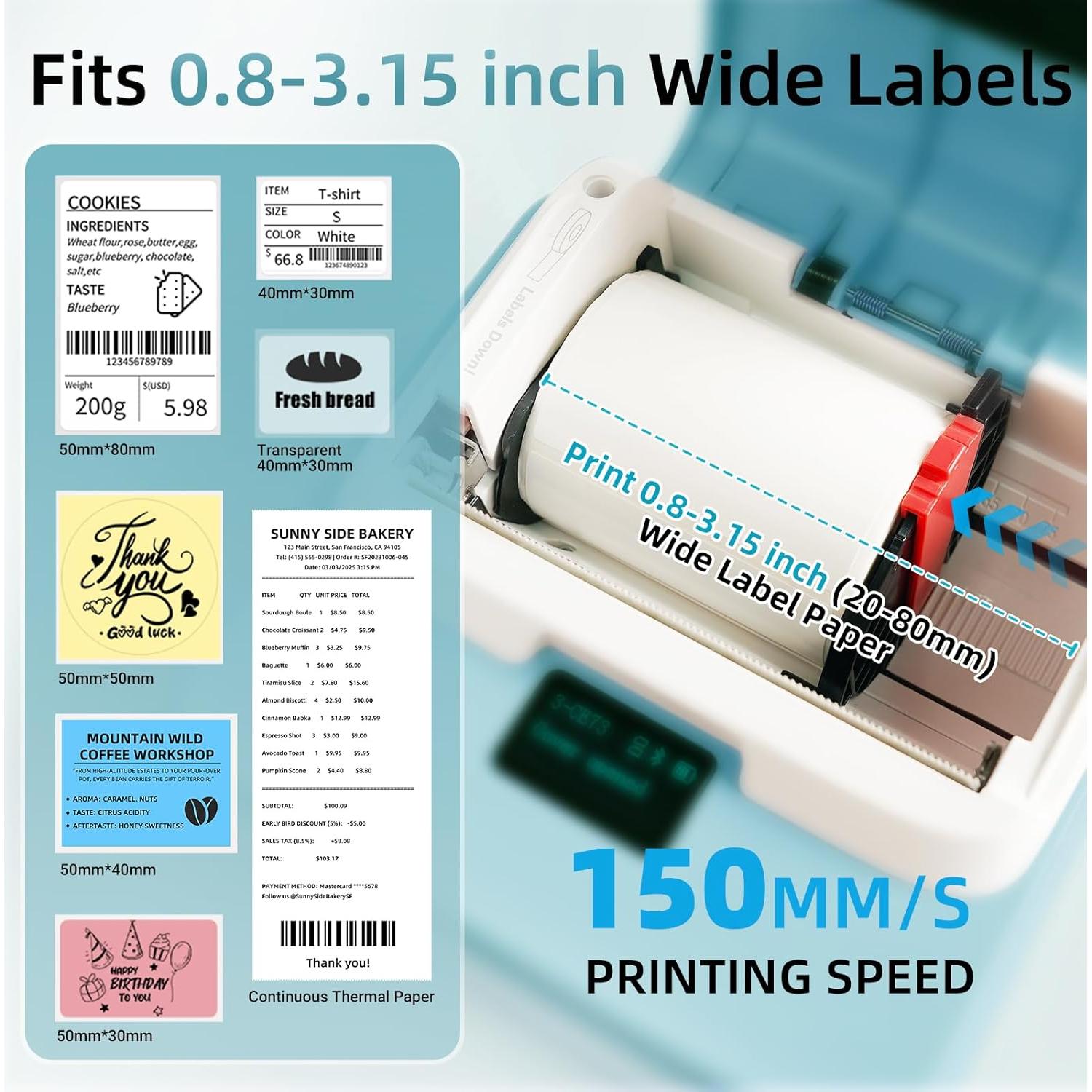 Impresora de Etiquetas ORGSTA T003 Bluetooth 3.15" Térmica