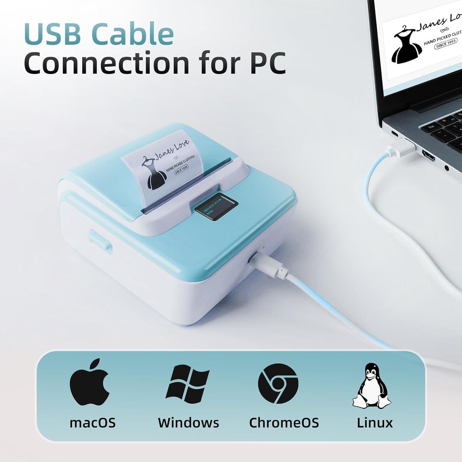 Impresora de Etiquetas ORGSTA T003 Bluetooth 3.15" Térmica