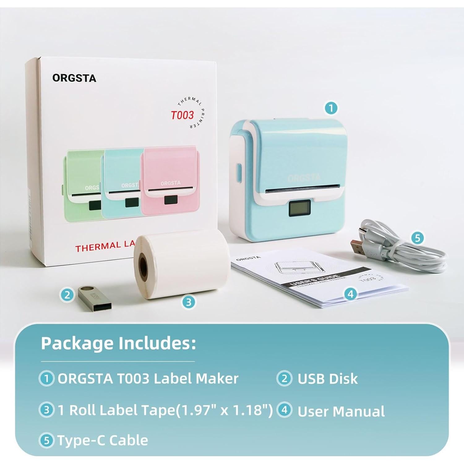 Impresora de Etiquetas ORGSTA T003 Bluetooth 3.15" Térmica