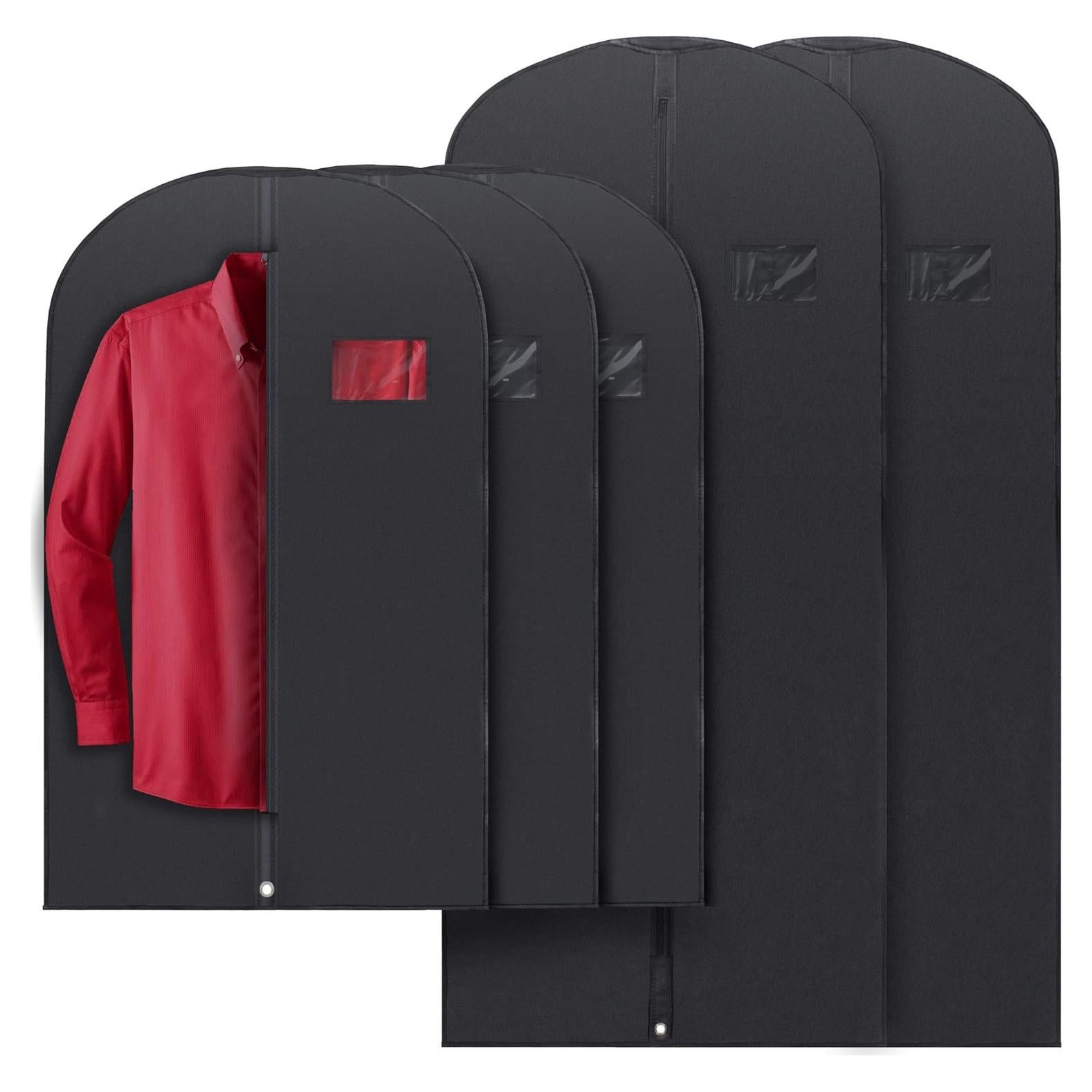 Bolsas de Ropa Negras PLX - Paquete de 5, 2 Largas y 3 Medianas