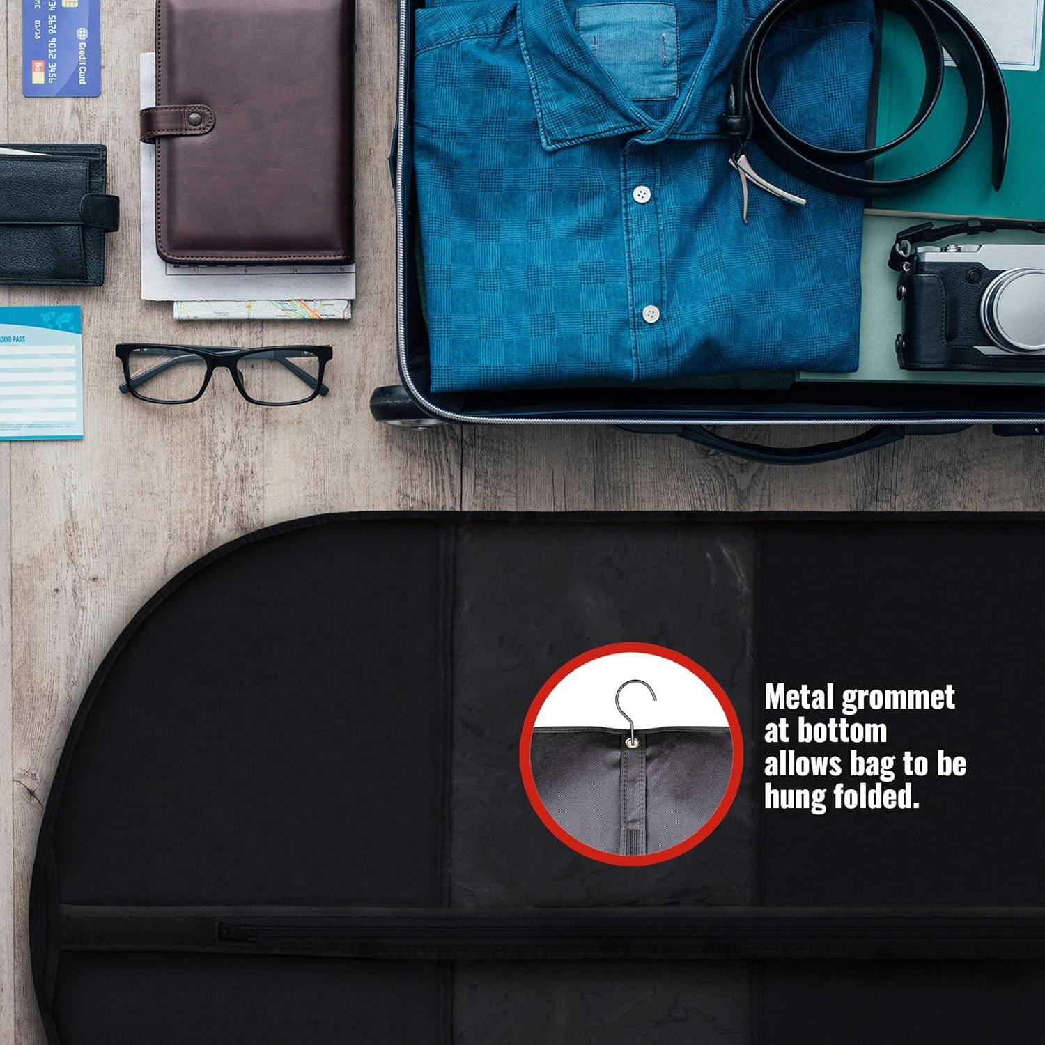 Bolsas de Ropa Negras PLX - Paquete de 5, 2 Largas y 3 Medianas