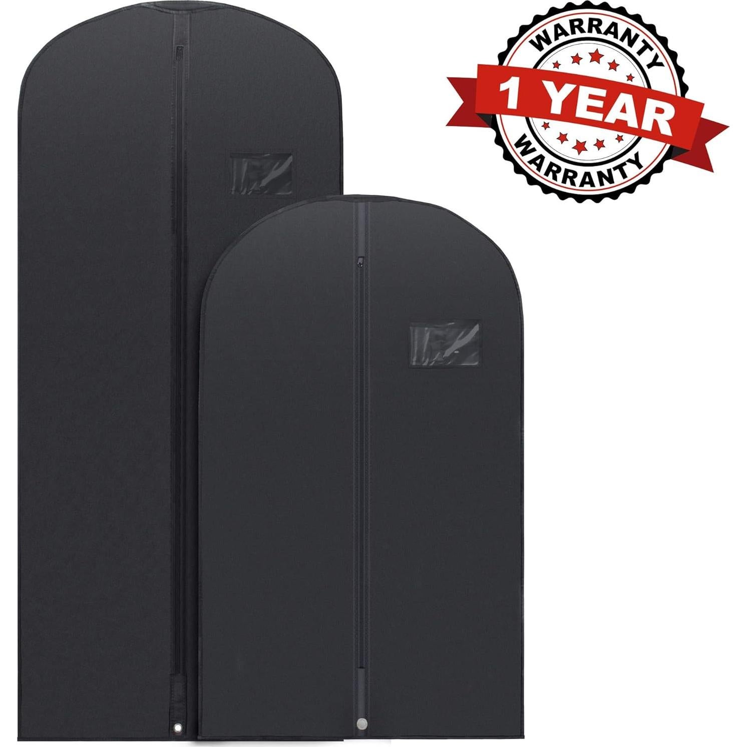 Bolsas de Ropa Negras PLX - Paquete de 5, 2 Largas y 3 Medianas