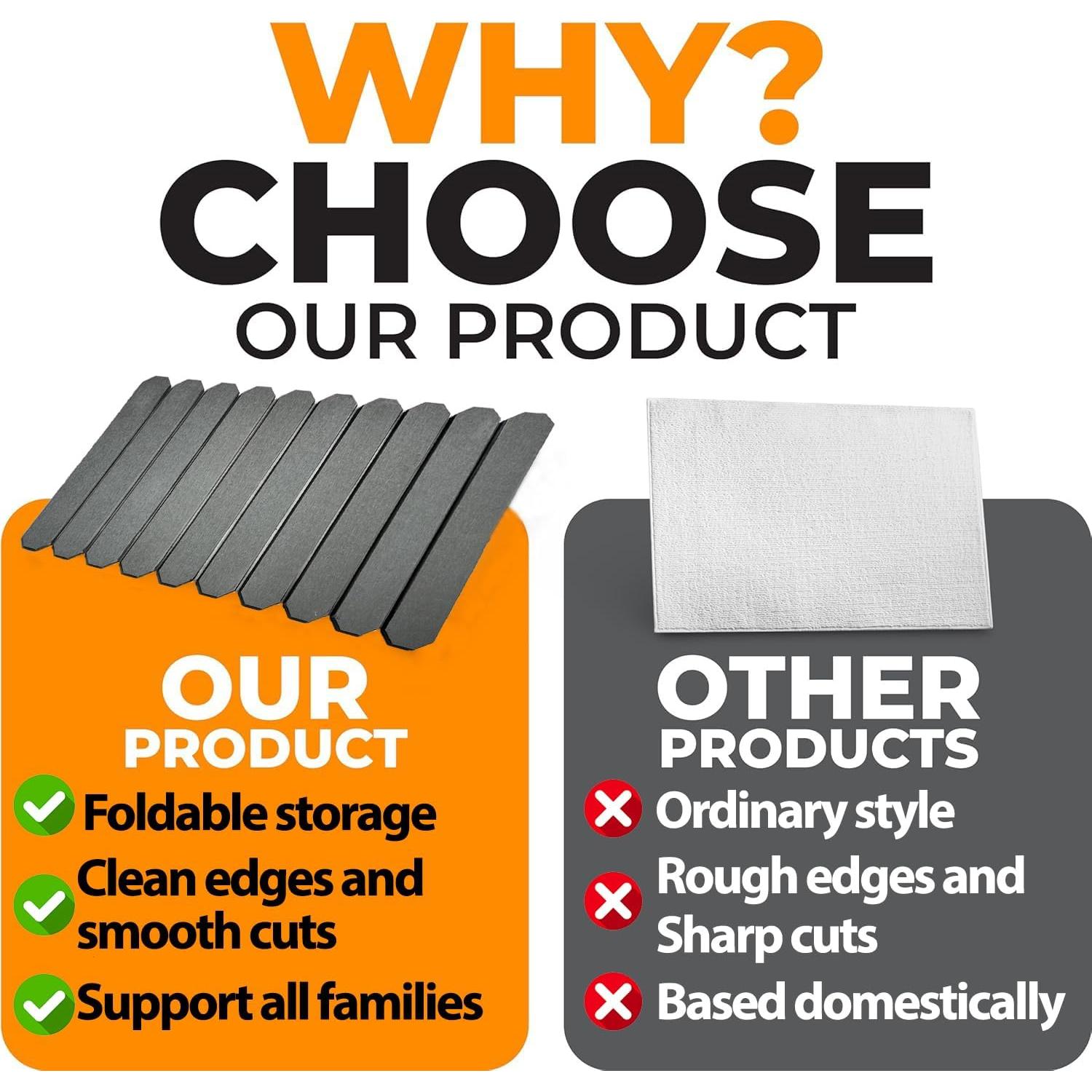 Tapete de Secado Plegable Stonaura 60x39 cm Gris Diatomita