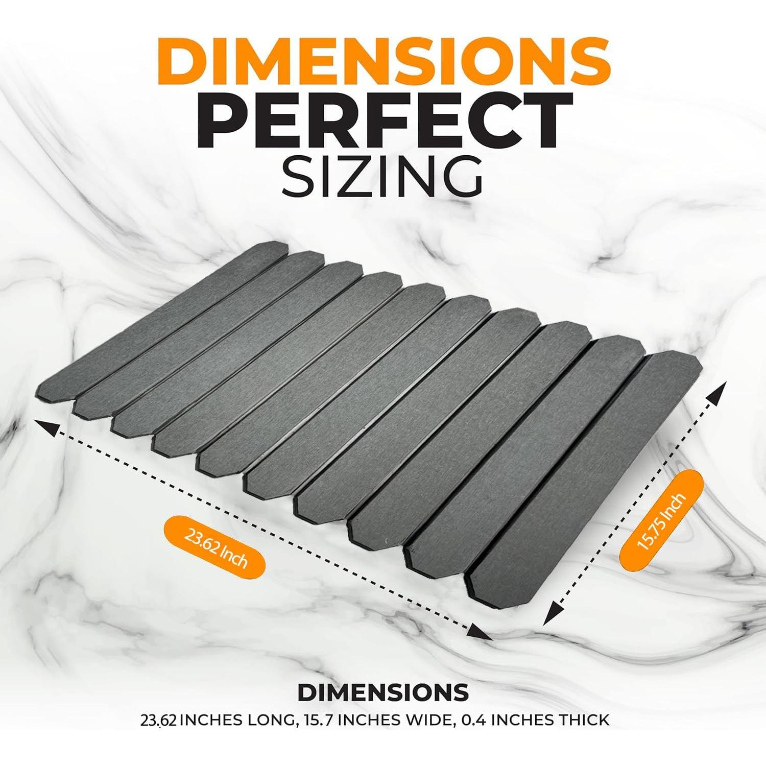 Tapete de Secado Plegable Stonaura 60x39 cm Gris Diatomita