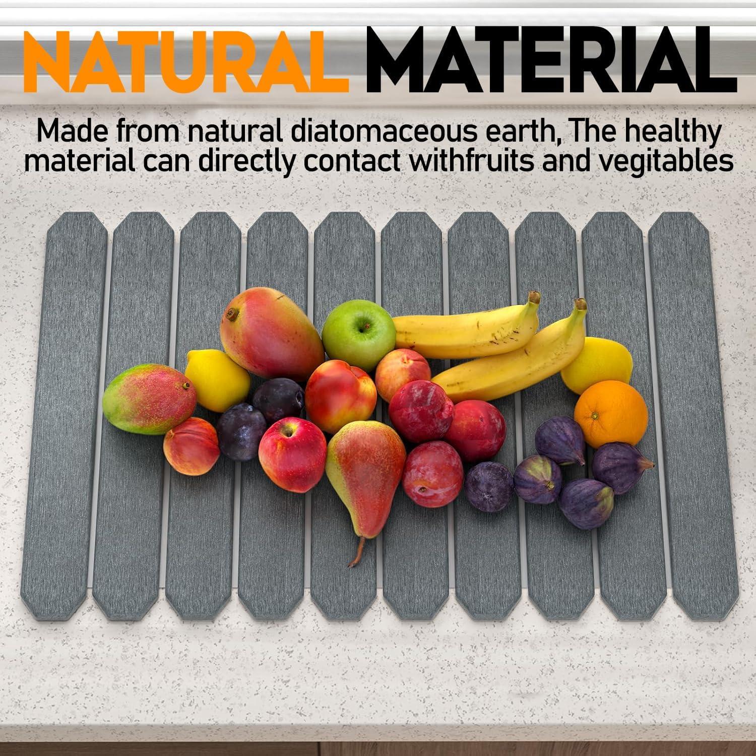 Tapete de Secado Plegable Stonaura 60x39 cm Gris Diatomita