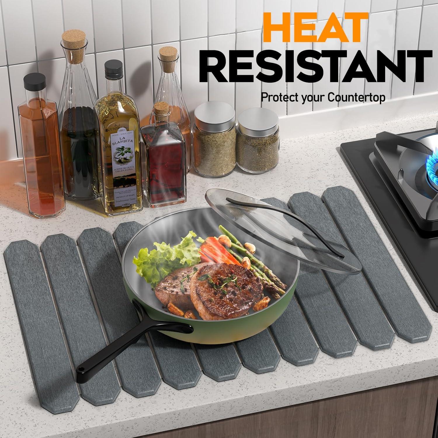 Tapete de Secado Plegable Stonaura 60x39 cm Gris Diatomita