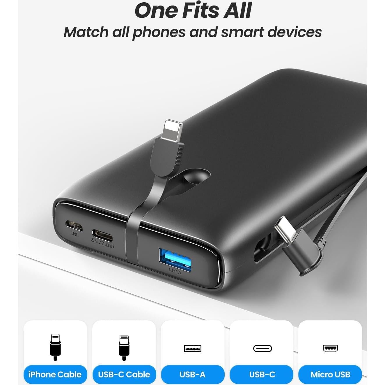 Cargador Portátil SOARAISE 26800mAh 22.5W Carga Rápida USB-C