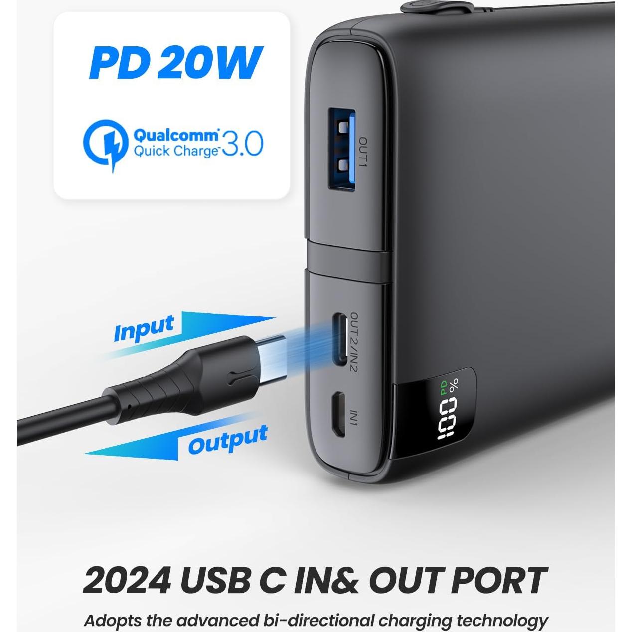 Cargador Portátil SOARAISE 26800mAh 22.5W Carga Rápida USB-C