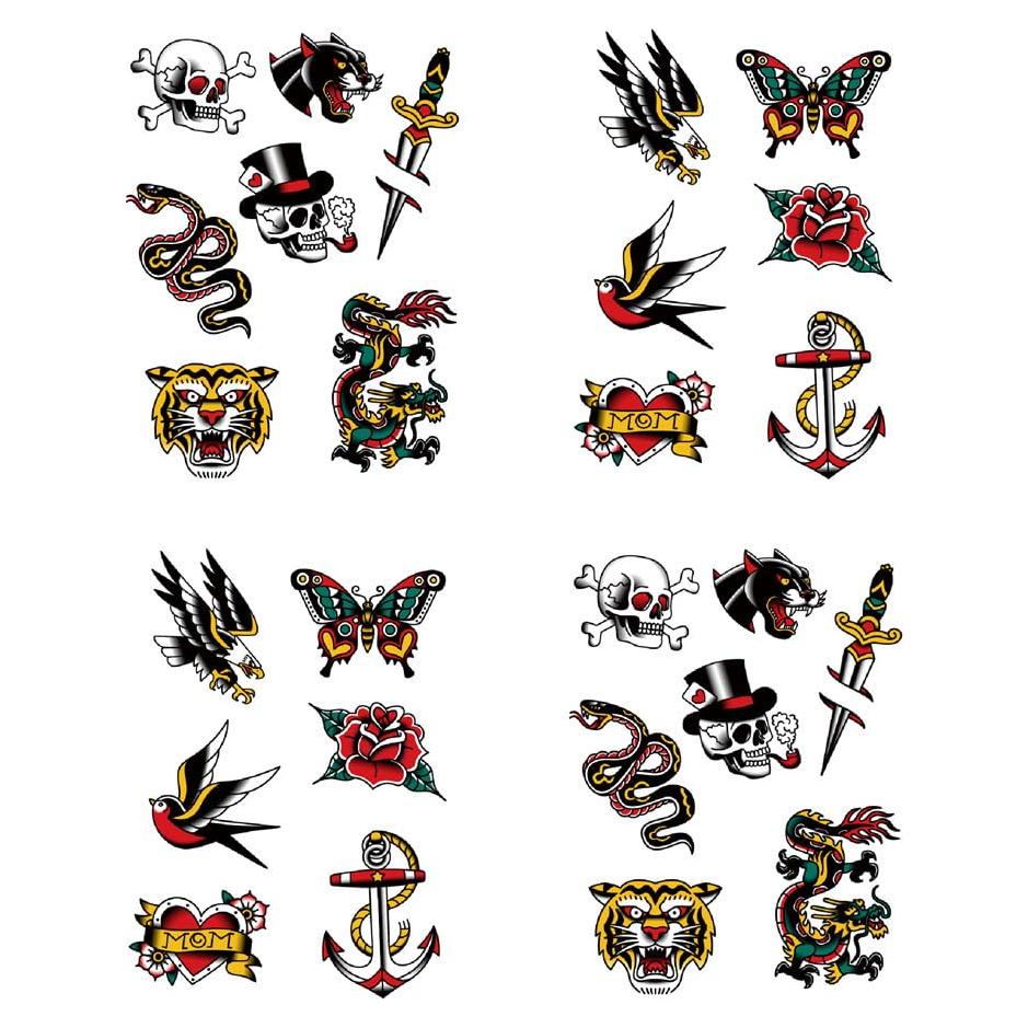 Calcomanías Tatuajes Temporales SanerLian Set de 4 11x15cm