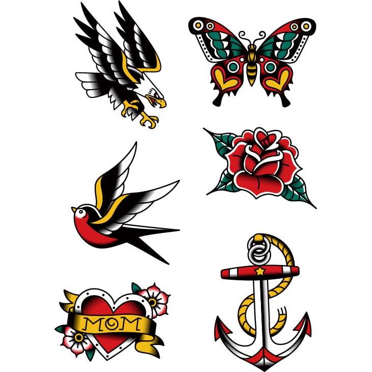 Calcomanías Tatuajes Temporales SanerLian Set de 4 11x15cm