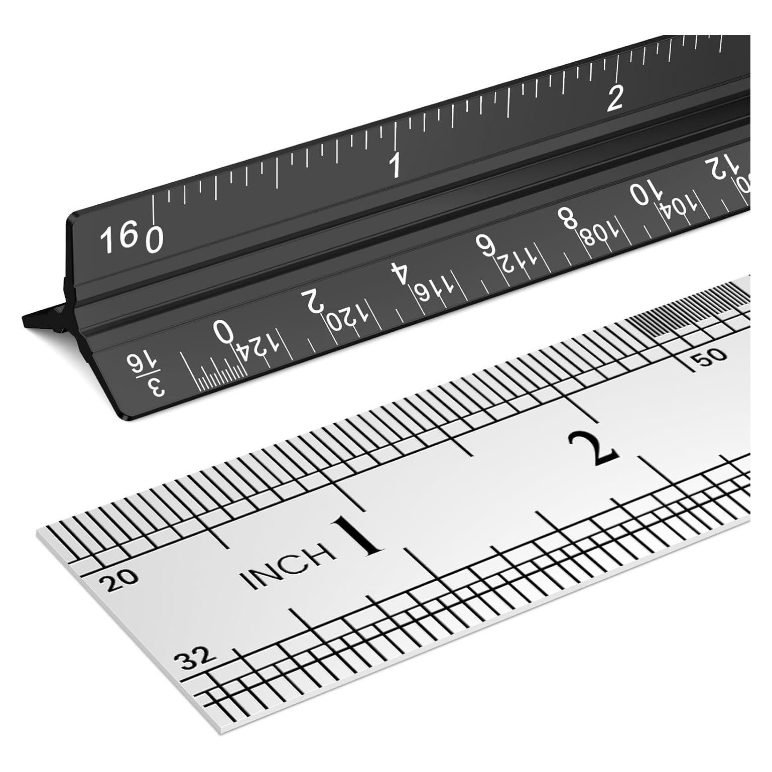 Regla de Escala Arquitectónica THLHKD 30.48 cm Metal Negro