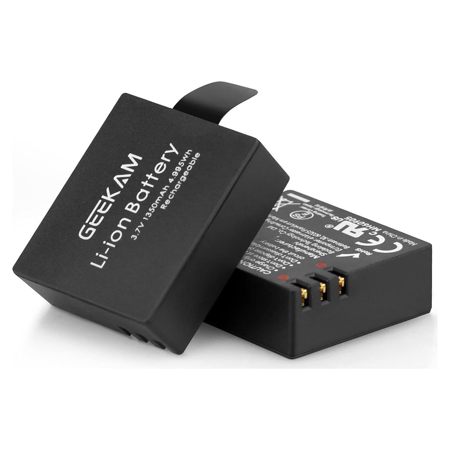Batería Recargable GEEKAM 2x1350mAh para Cámara de Acción