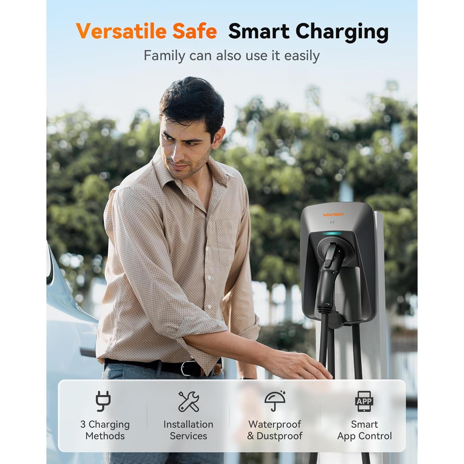 Cargador de EV WOLFBOX WE40 Nivel 2 40A J1772 7.62m