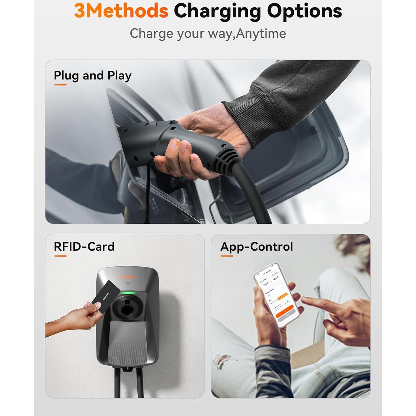 Cargador de EV WOLFBOX WE40 Nivel 2 40A J1772 7.62m