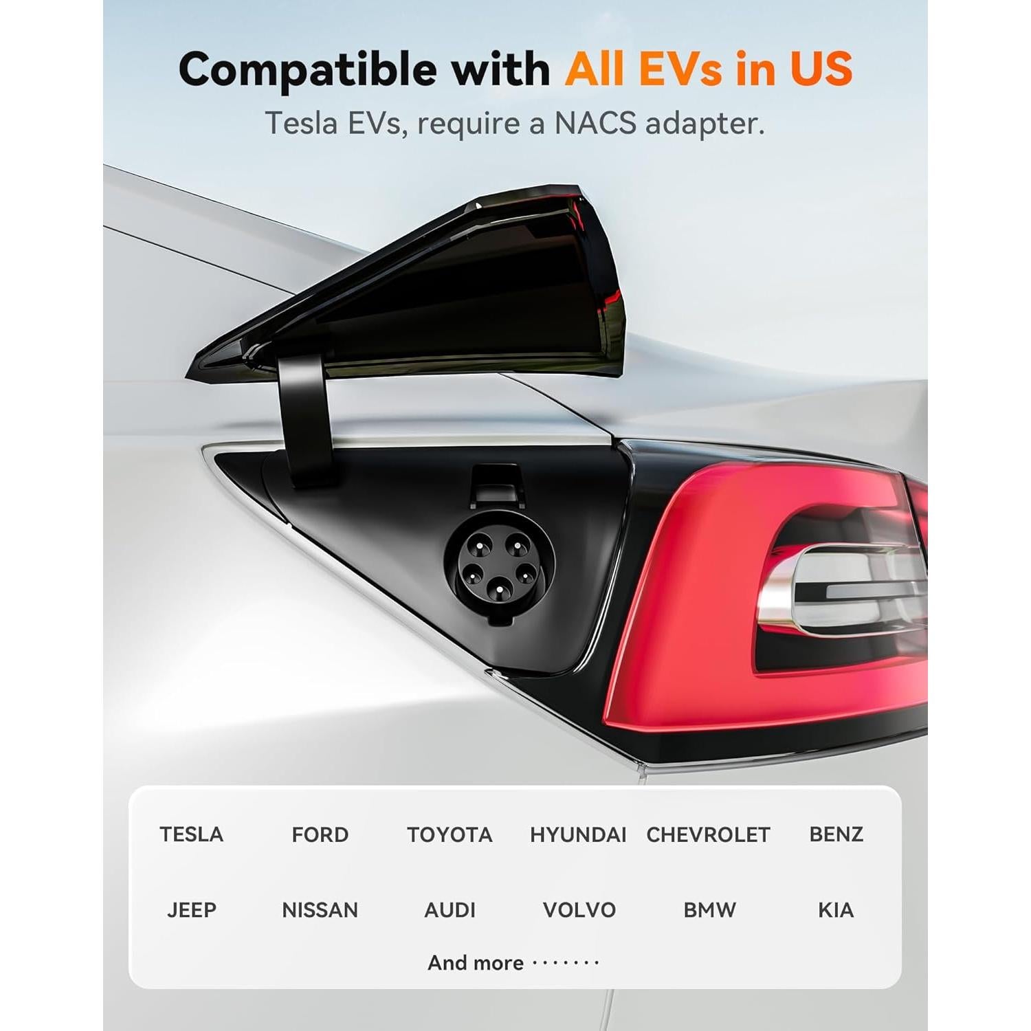 Cargador de EV WOLFBOX WE40 Nivel 2 40A J1772 7.62m