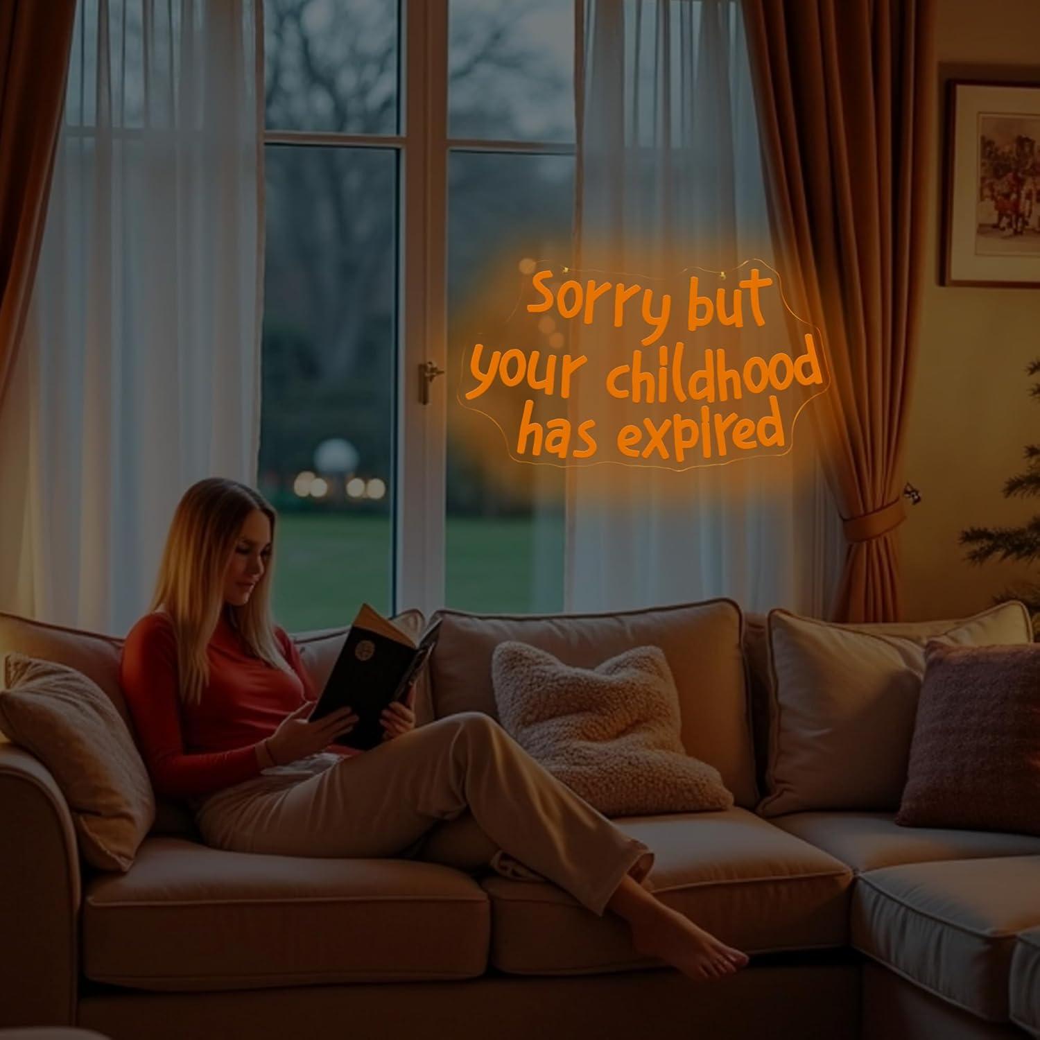 Letrero de Neón LED XUENEYSILED 'Infancia Expirada' 44x25cm