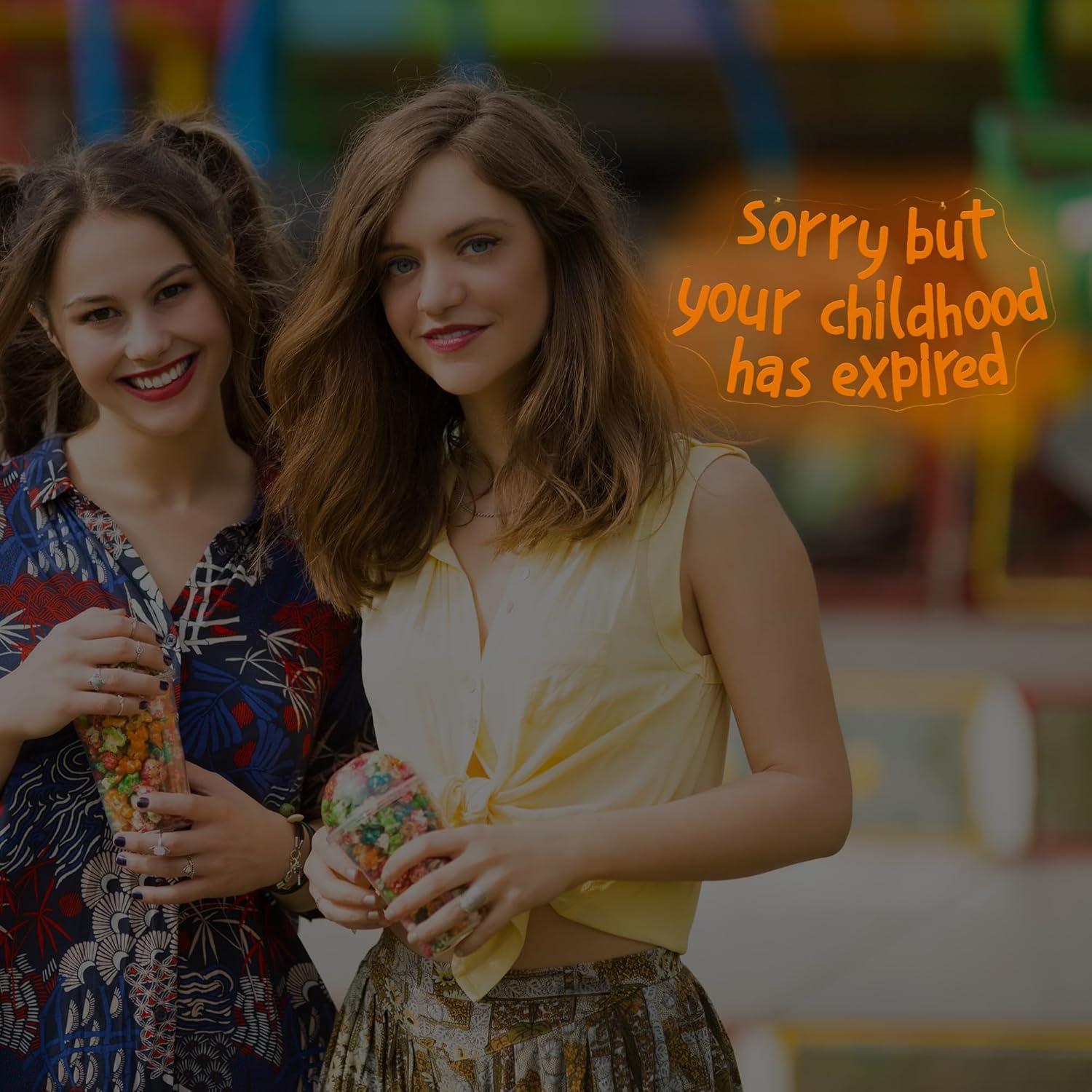 Letrero de Neón LED XUENEYSILED 'Infancia Expirada' 44x25cm