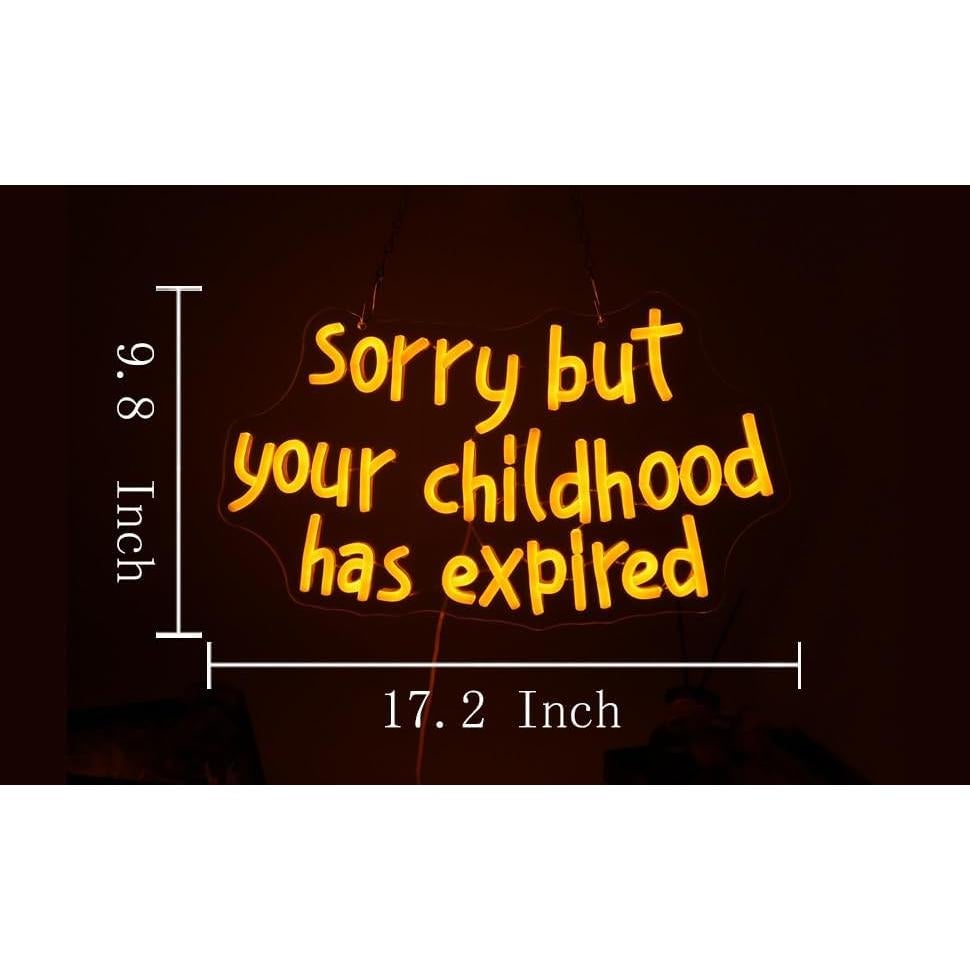Letrero de Neón LED XUENEYSILED 'Infancia Expirada' 44x25cm