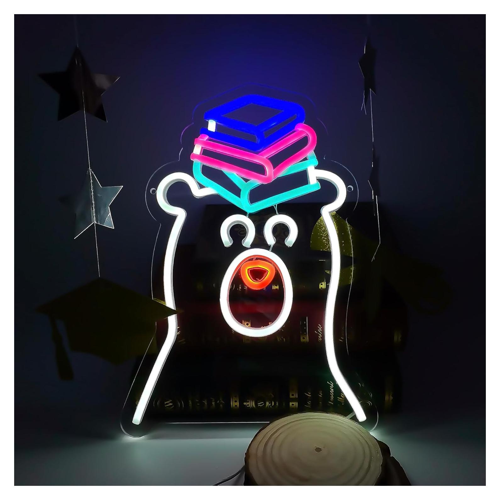 Luz de neón LED Oso con Libros XUENEYSILED 0.52 kg