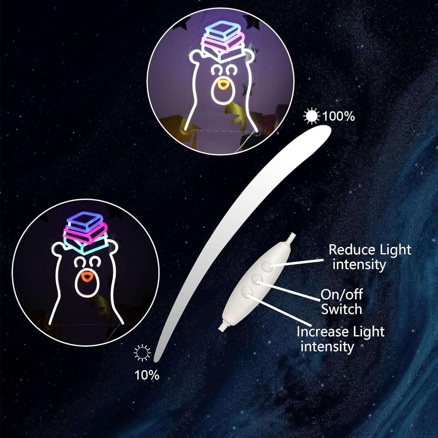 Luz de neón LED Oso con Libros XUENEYSILED 0.52 kg