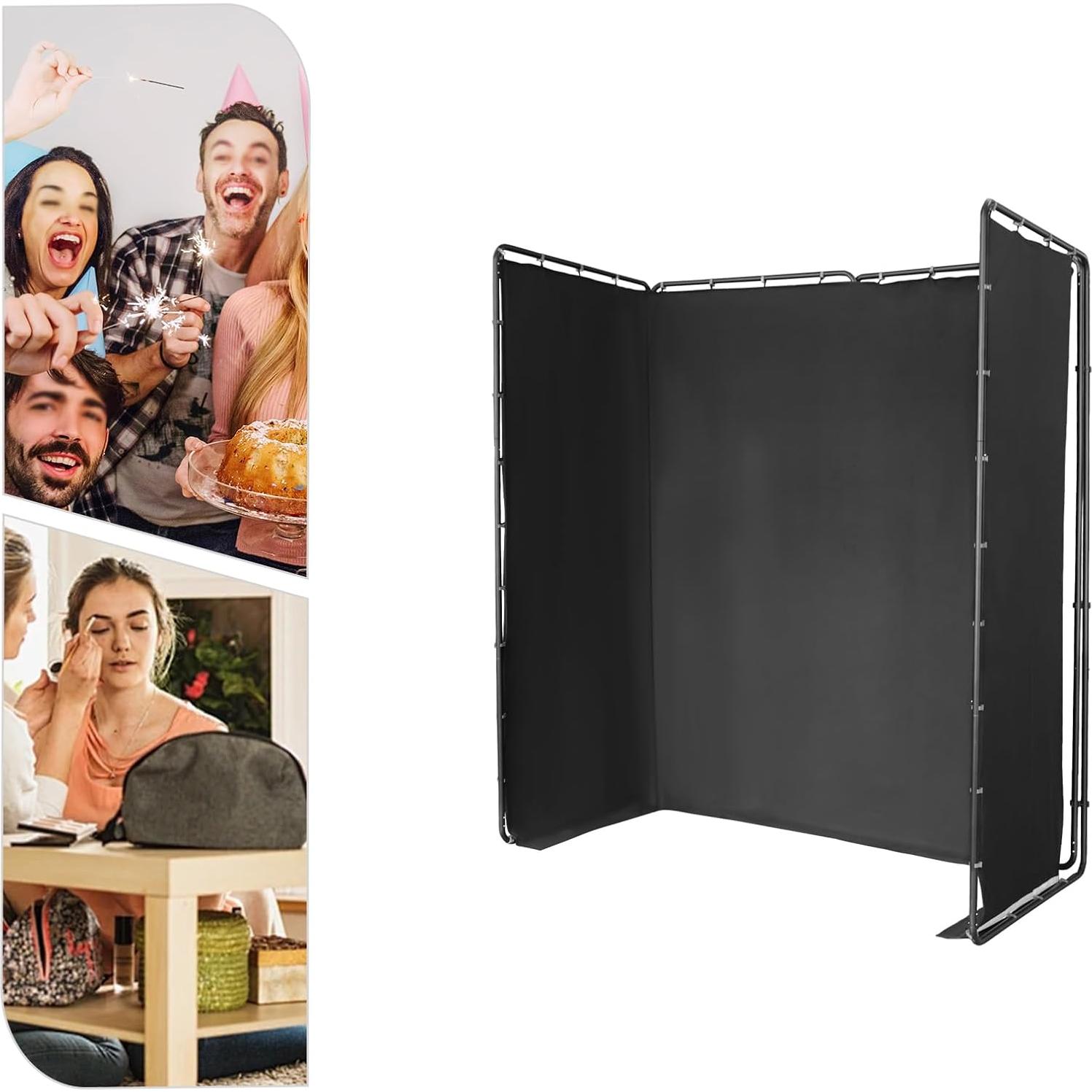 Pantalla de Fondo Negra 4x2.4m Fifizoo con Soporte Plegable