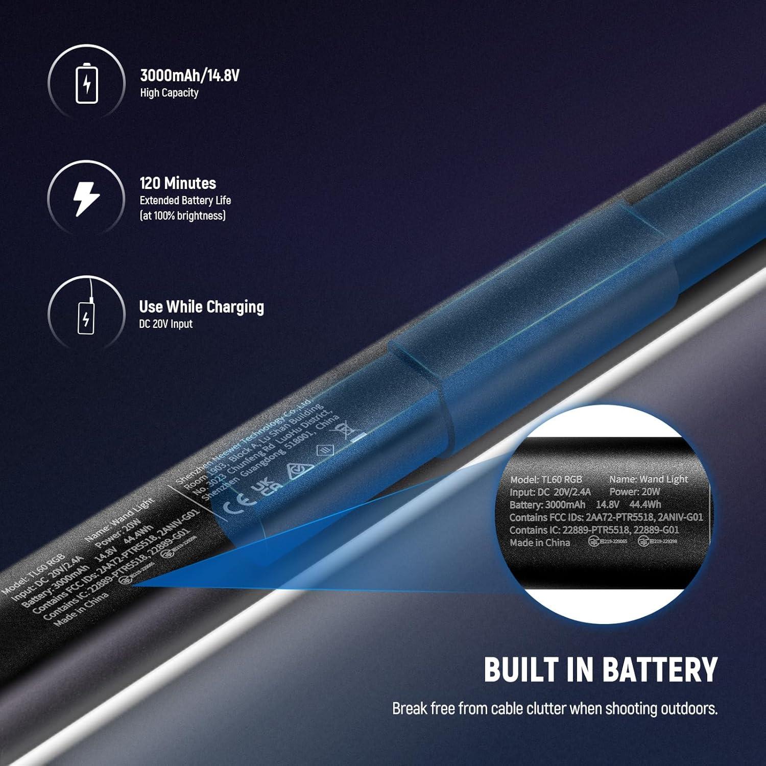 Kit de Luz LED Portátil NEEWER BH20B Regulable 3200K-5600K